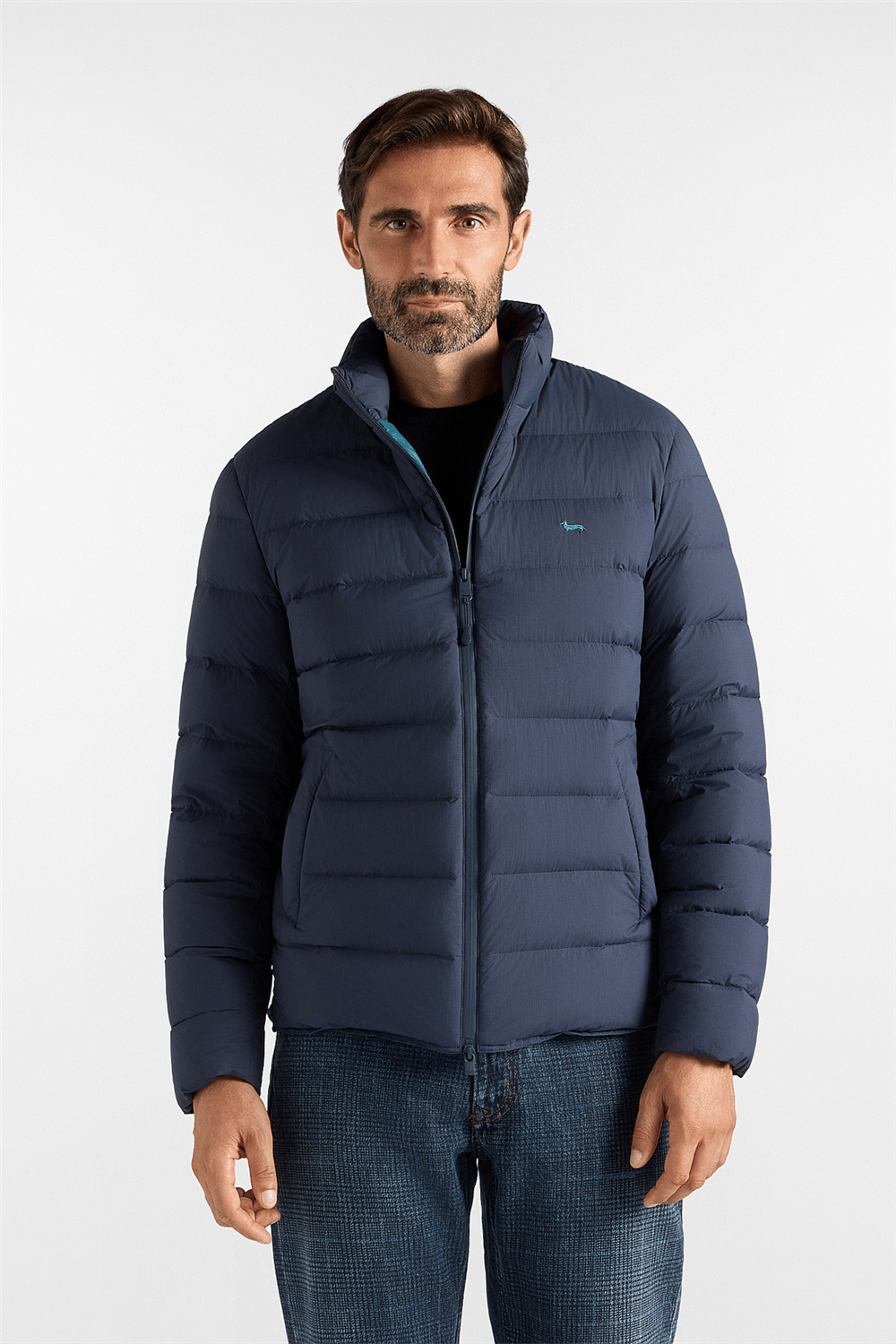 Harmont Blaine Bomber In Nylon Ribstop Erkek Bomber Mont Lacivert