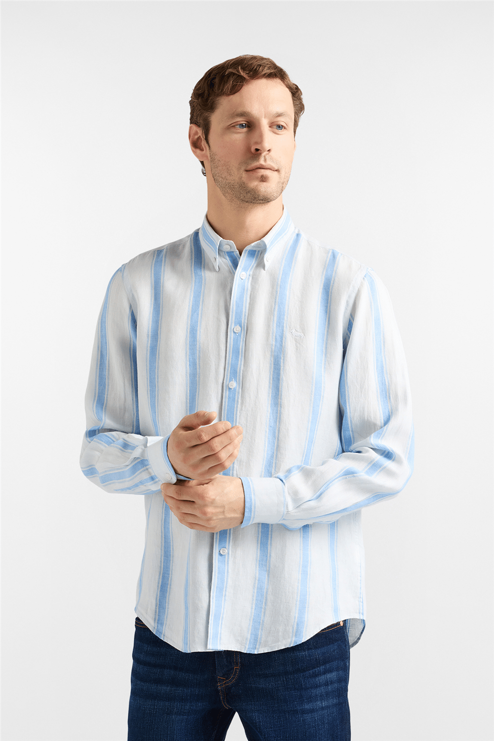 Harmont Blaine Camicia 2 Tes Contrasti Erkek Gömlek Açık Mavi
