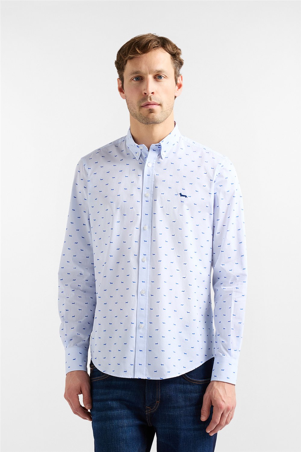 Harmont Blaine Camicia Monotessuto + Res Erkek Gömlek Çok Renkli