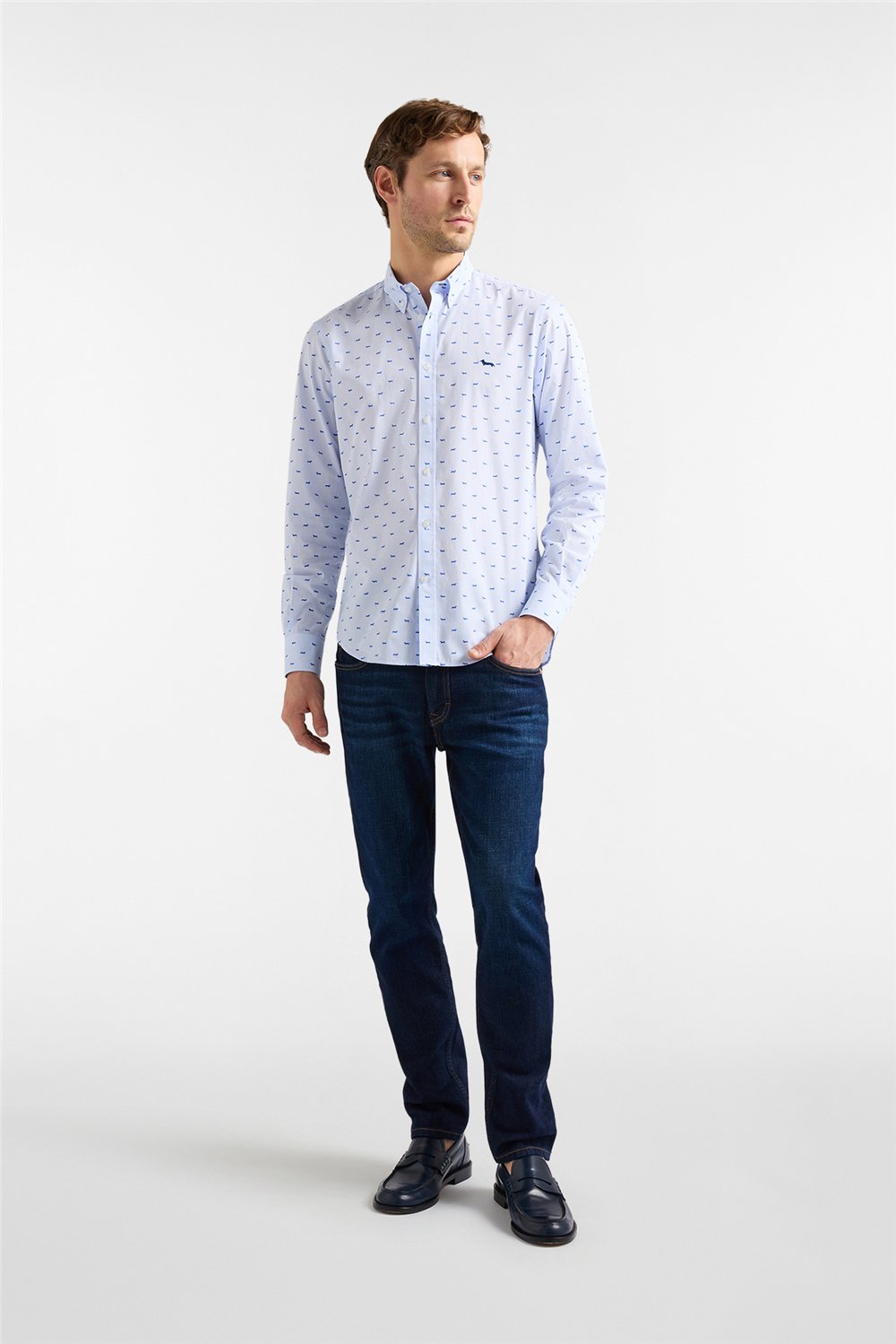Harmont Blaine Camicia Monotessuto + Res Erkek Gömlek Çok Renkli