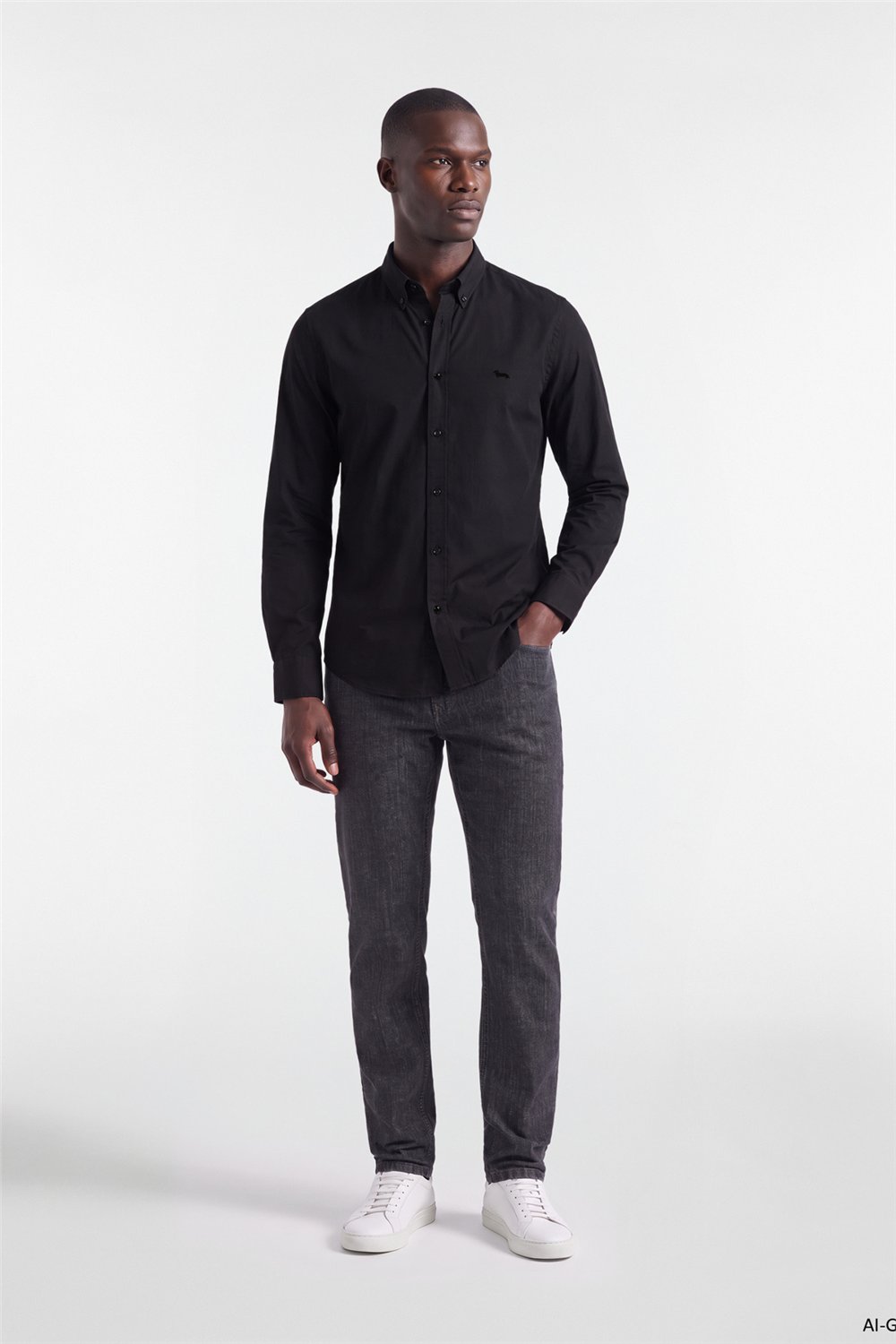 Harmont Blaine Camicia Popeline Tinto Erkek Gömlek Siyah