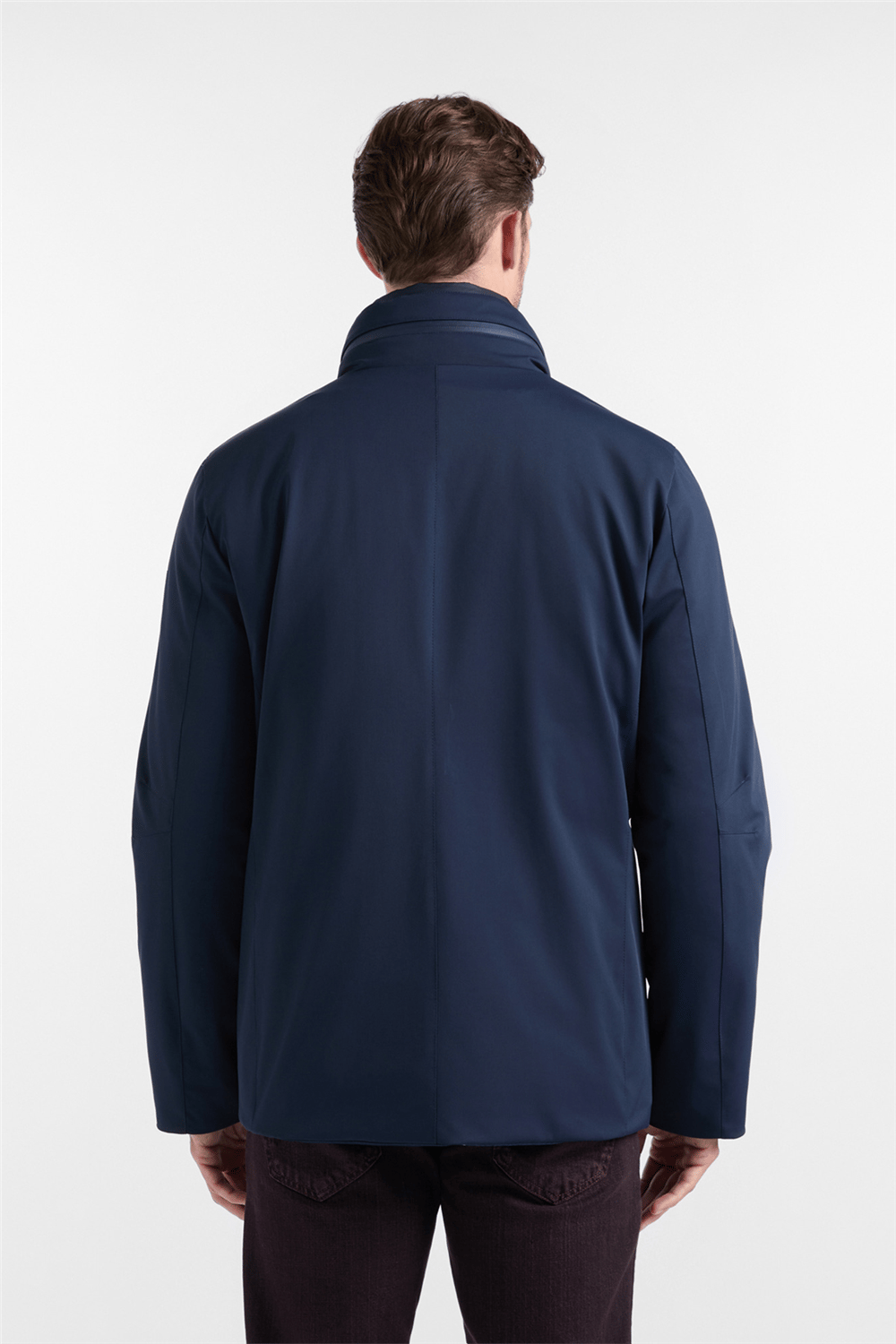 Harmont Blaine Field Jacket In Nylon Stret Erkek Mont Lacivert
