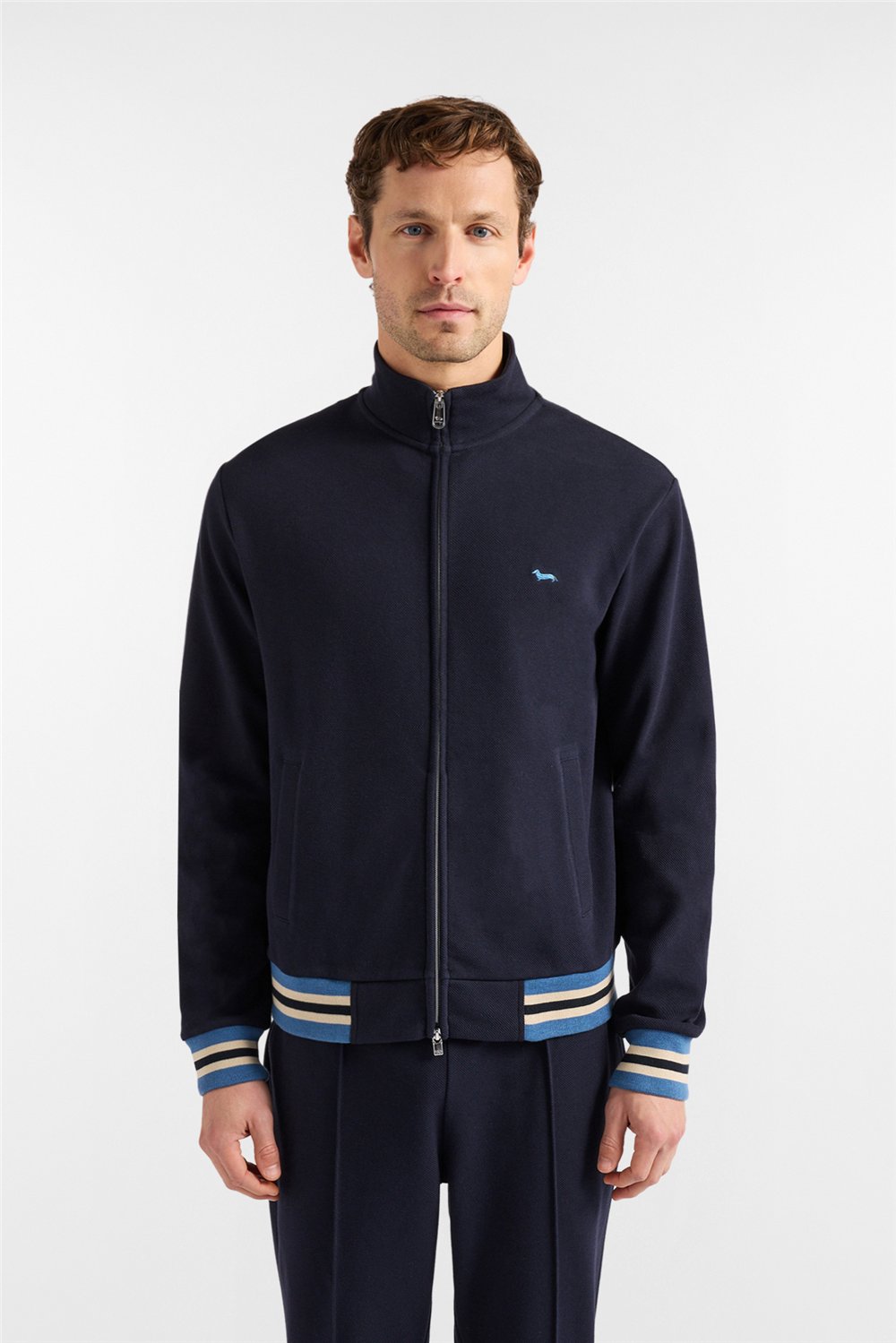 Harmont Blaine Full Zip Balza E Polsi Rig Erkek Fermuarlı Sweatshirt Lacivert
