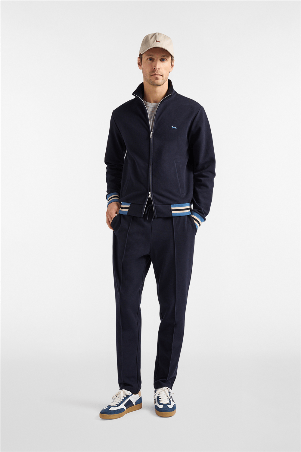 Harmont Blaine Full Zip Balza E Polsi Rig Erkek Fermuarlı Sweatshirt Lacivert
