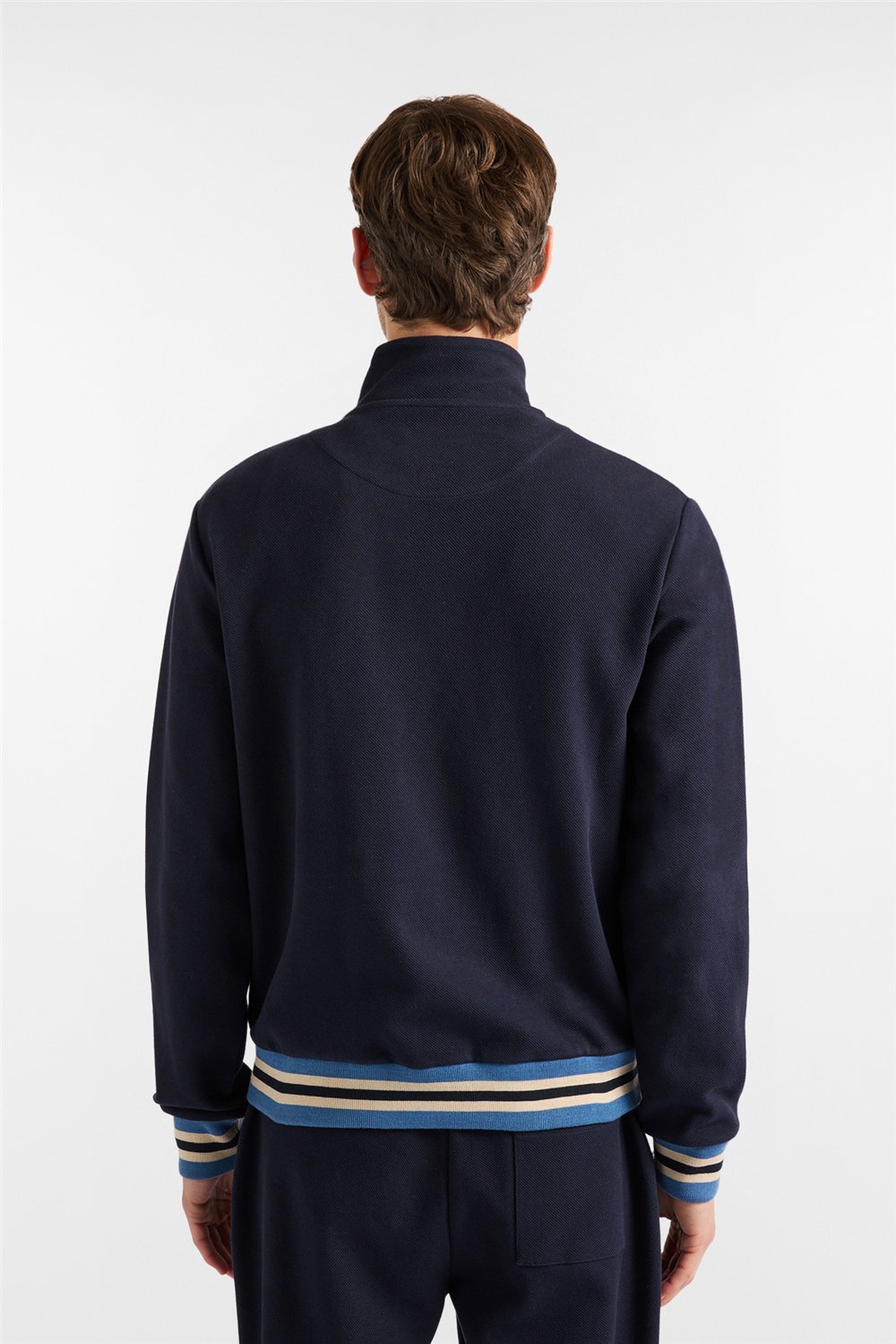 Harmont Blaine Full Zip Balza E Polsi Rig Erkek Fermuarlı Sweatshirt Lacivert