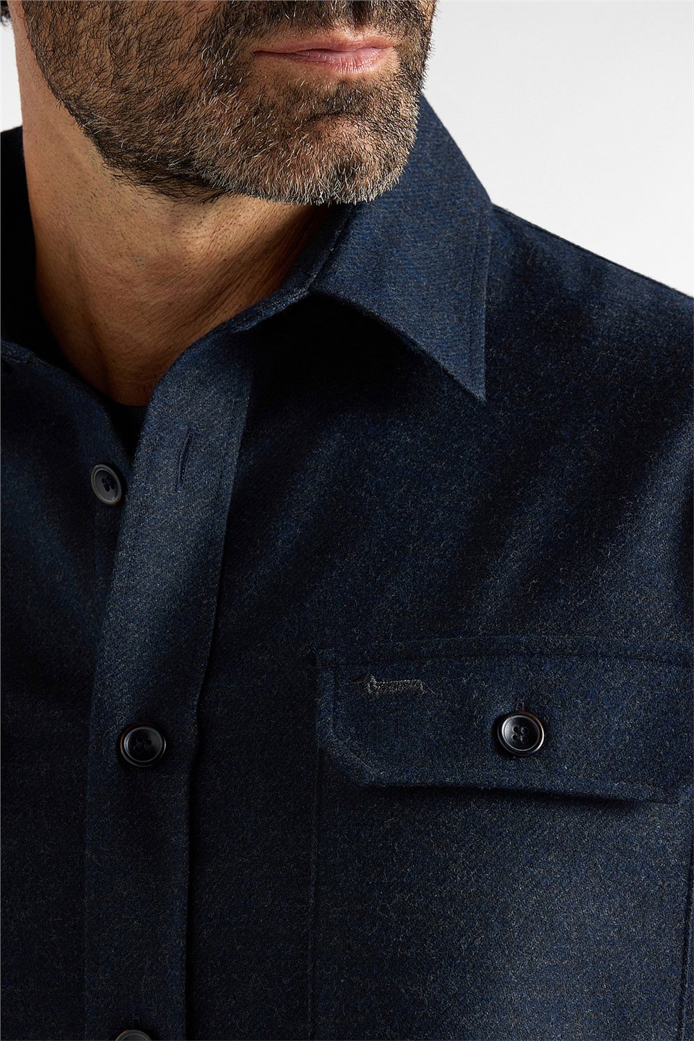 Harmont Blaine Over Shirt Flanella Erkek Gömlek Lacivert