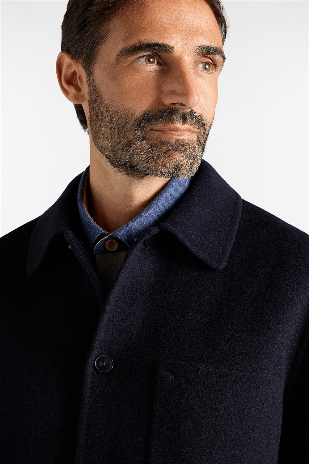 Harmont Blaine Overshirt In Lana Erkek Mont Lacivert