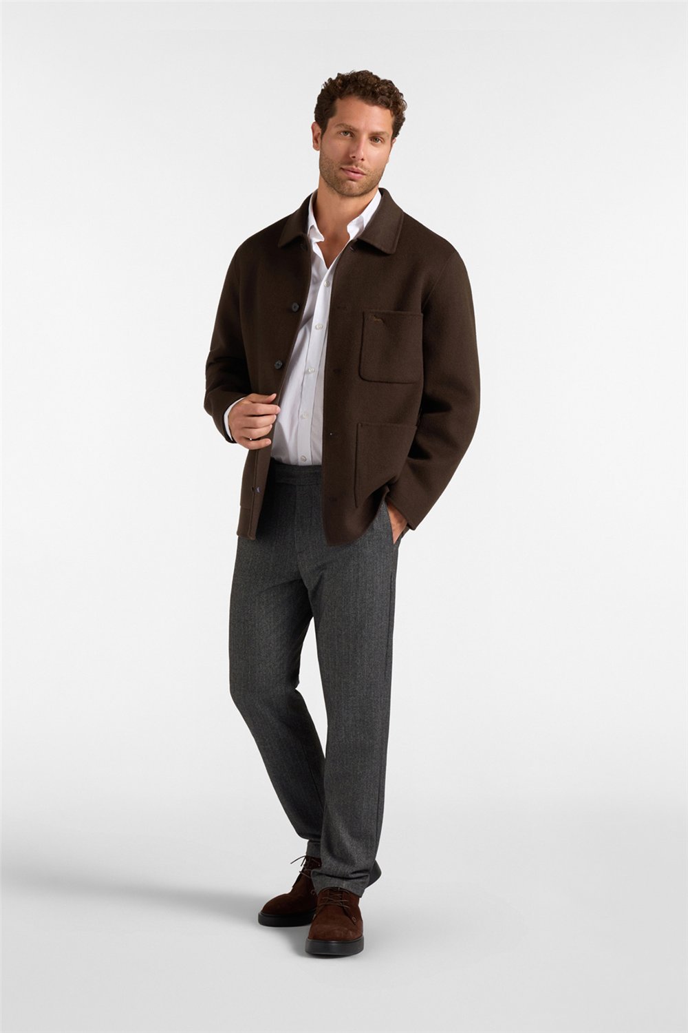 Harmont Blaine Overshirt In Lana Erkek Mont