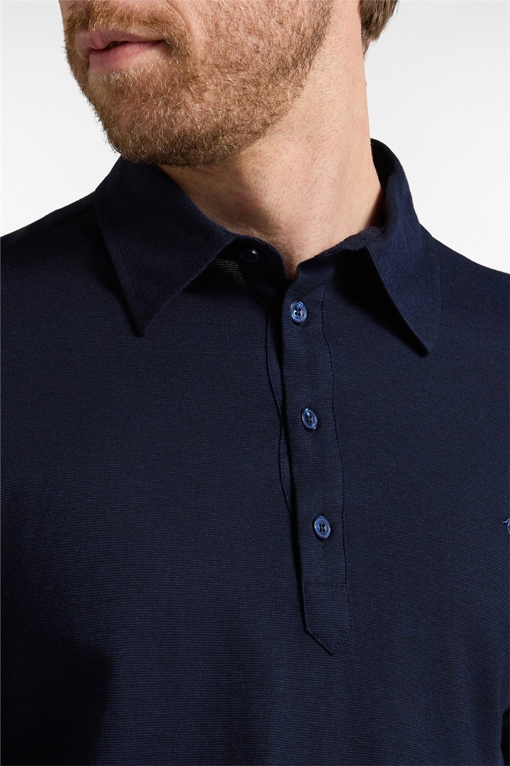 Harmont Blaine Polo In Jersey Cotone L Erkek Polo Yaka T-Shirt Lacivert