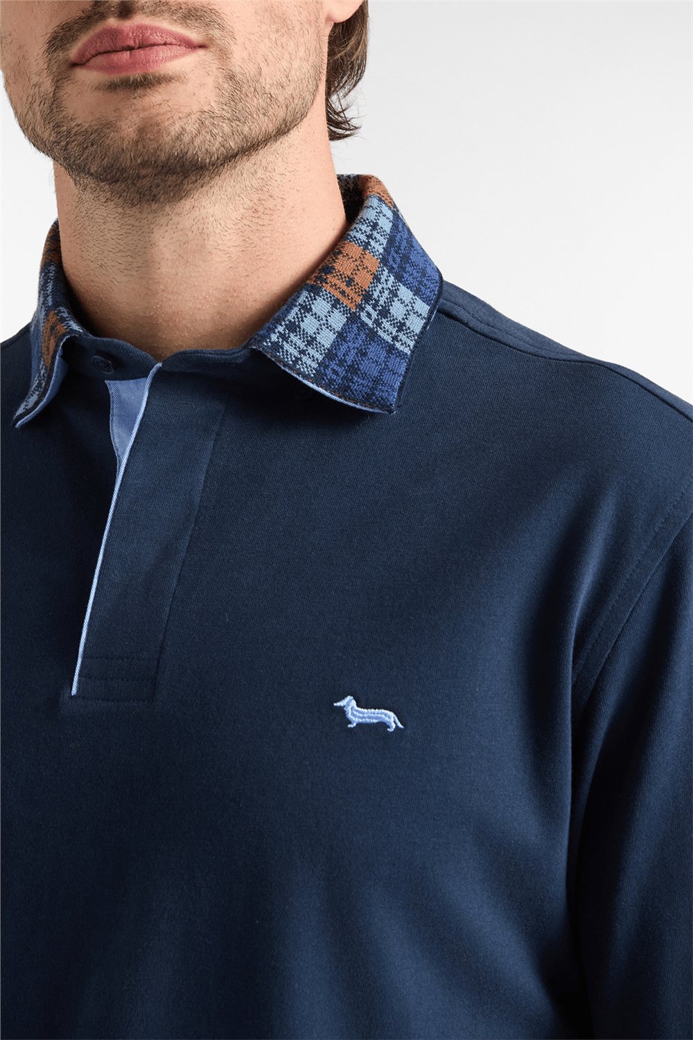Harmont Blaine Polo Vietri In Jersey B Erkek Polo Yaka T-Shirt Lacivert