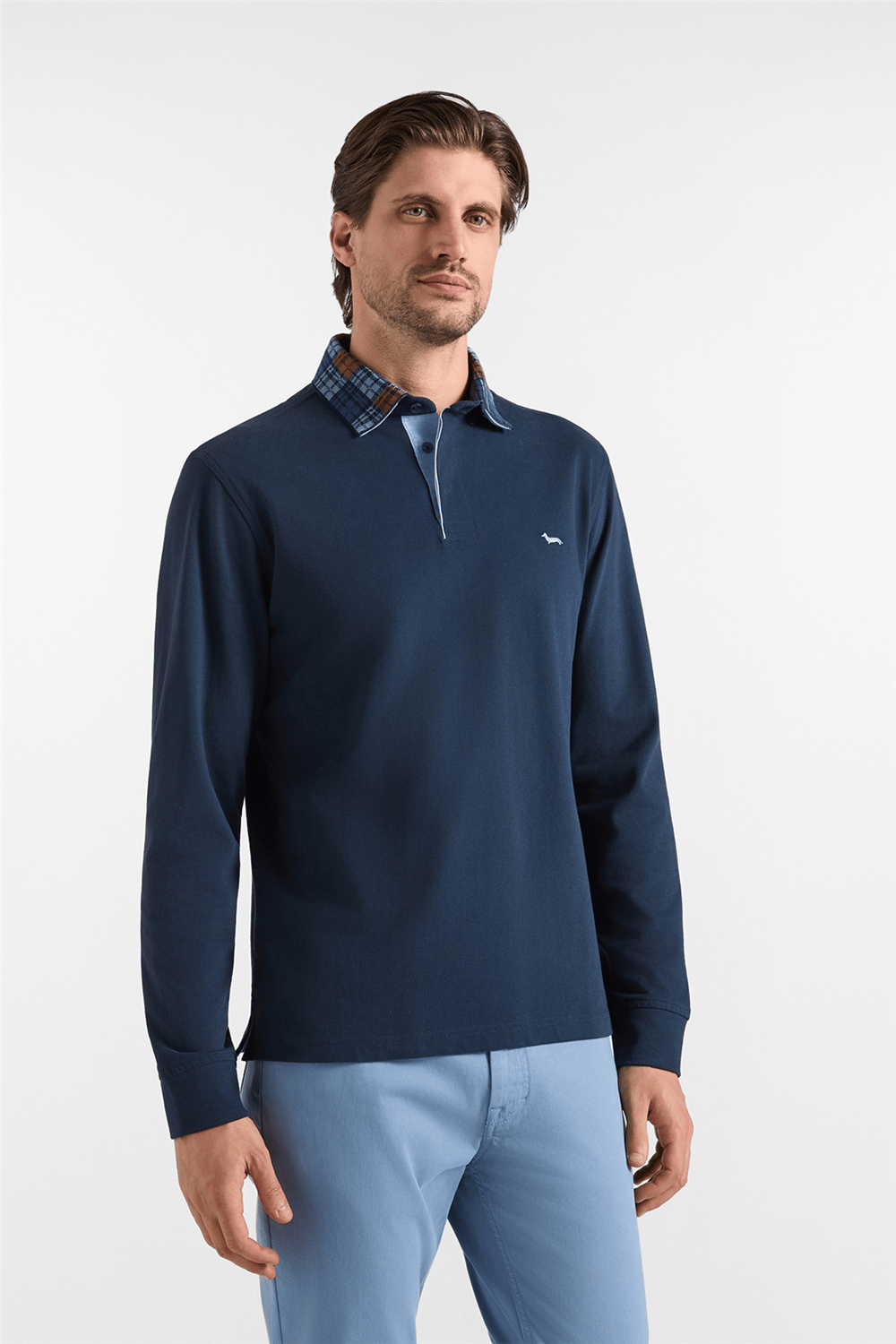 Harmont Blaine Polo Vietri In Jersey B Erkek Polo Yaka T-Shirt Lacivert