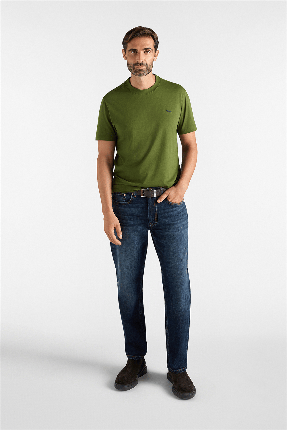 Harmont Blaine T Shirt In Jersey Con Basso Erkek Bisiklet Yaka T-Shirt