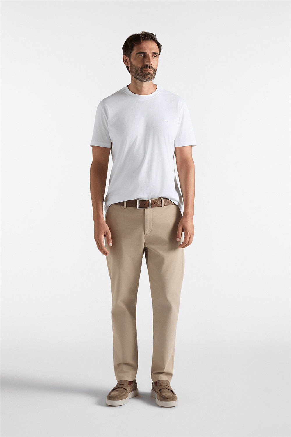 Harmont Blaine T Shirt In Jersey Con Basso Erkek Bisiklet Yaka T-Shirt Beyaz