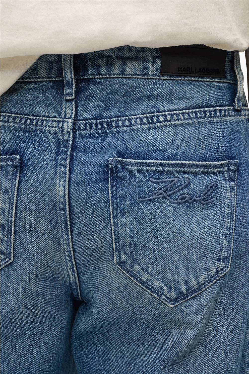 Karl Lagerfeld Barrel Denim Pants Kadın Jean Pantolon Mavi