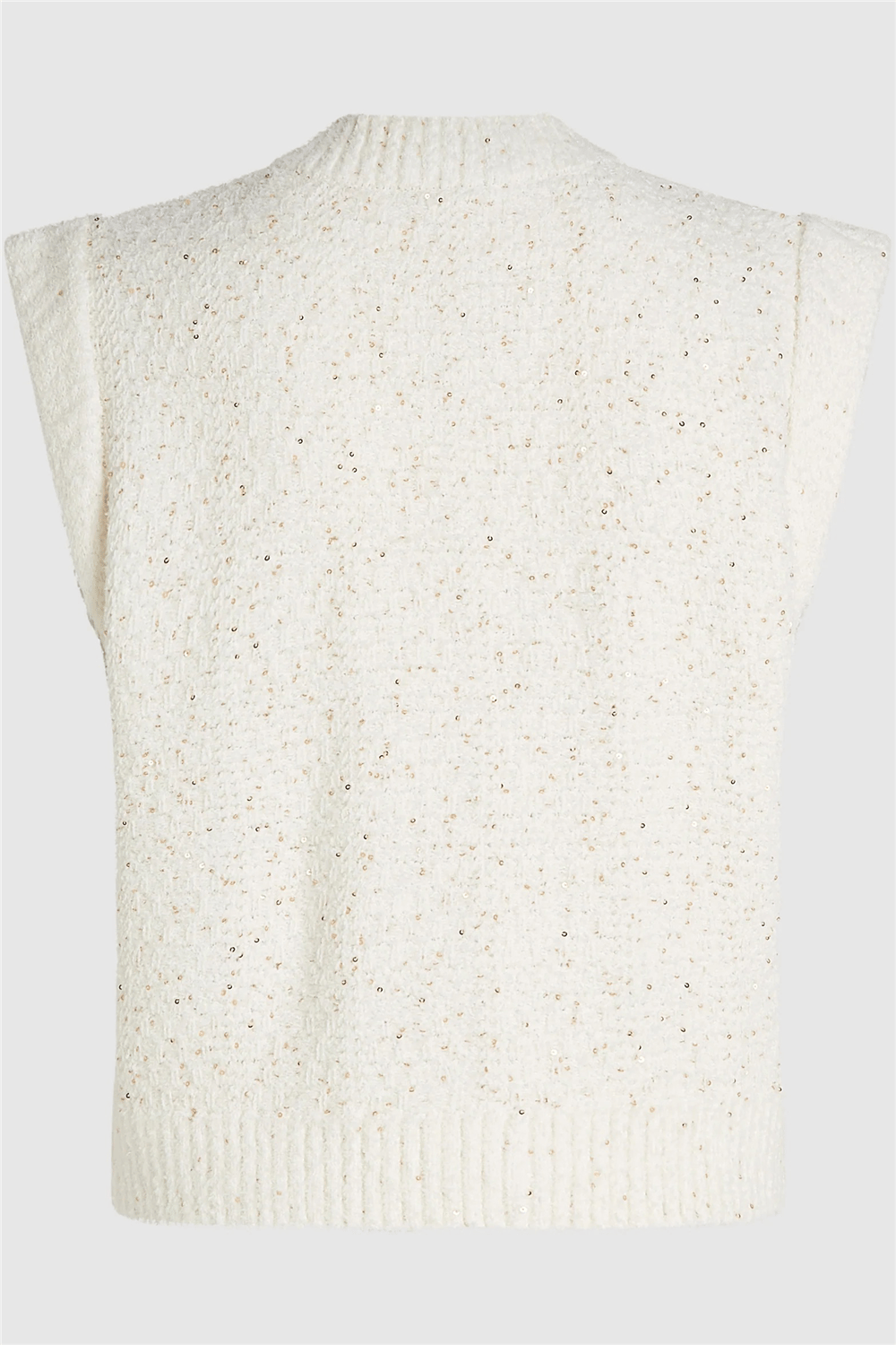 Karl Lagerfeld Boucle Knit Vest Kadın Hırka Krem