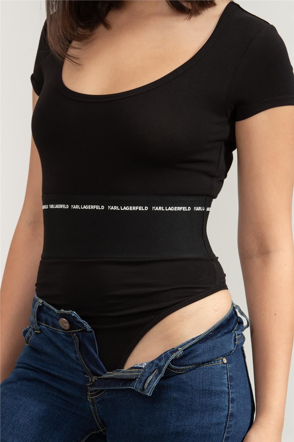 Karl Lagerfeld Branded Kadın Bisiklet Yaka T-Shirt