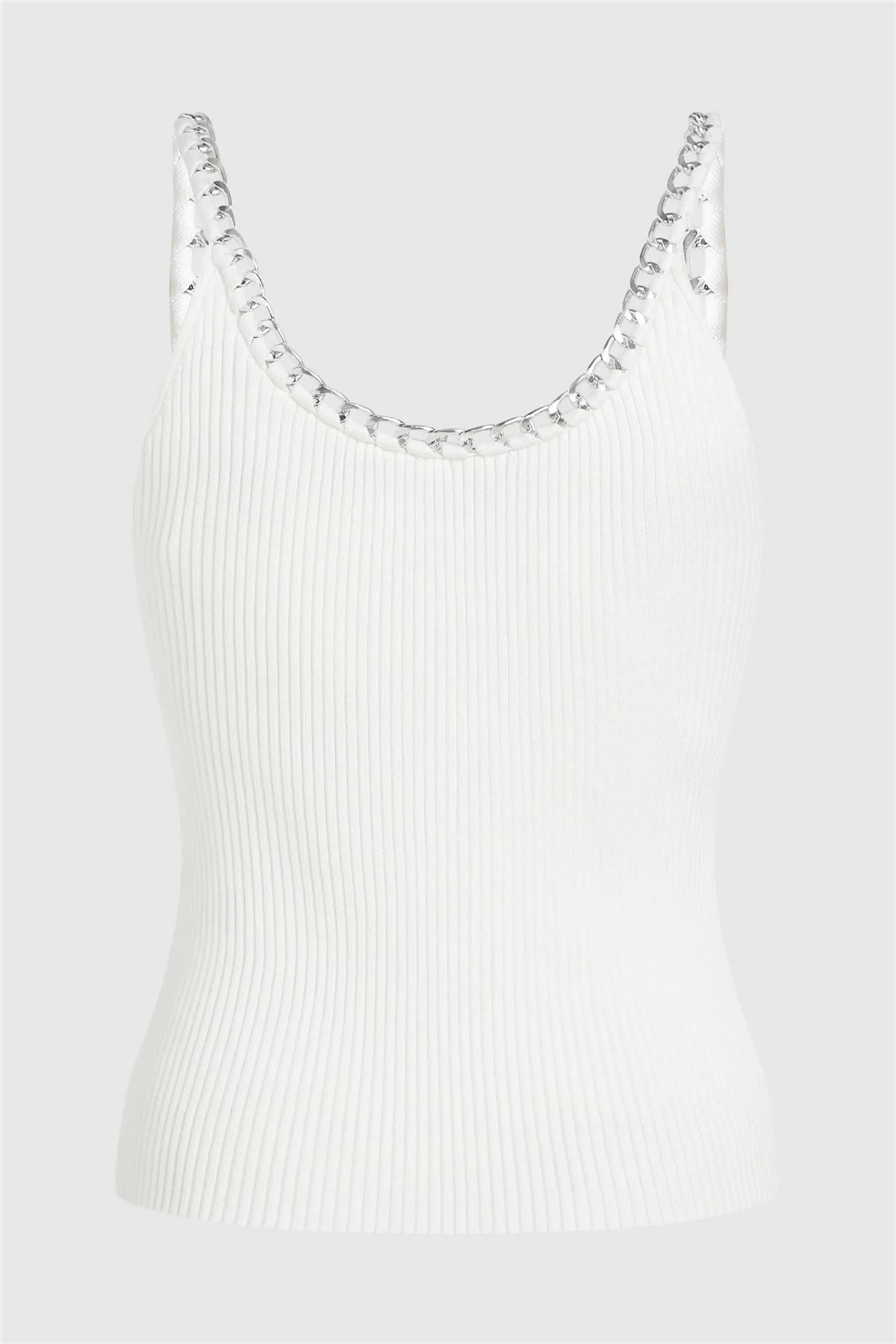 Karl Lagerfeld Chain Detail Knit Top Kadın Triko Beyaz