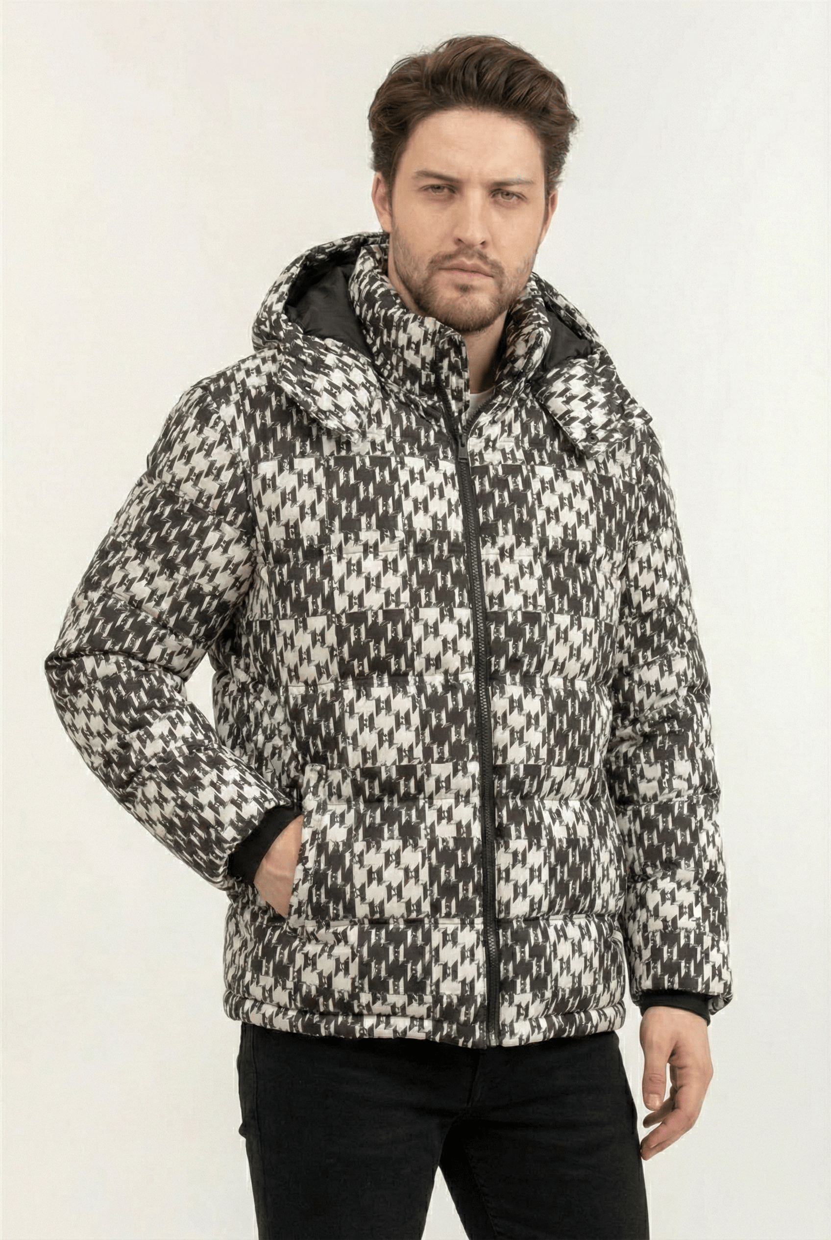 Karl Lagerfeld Check Down Erkek Mont