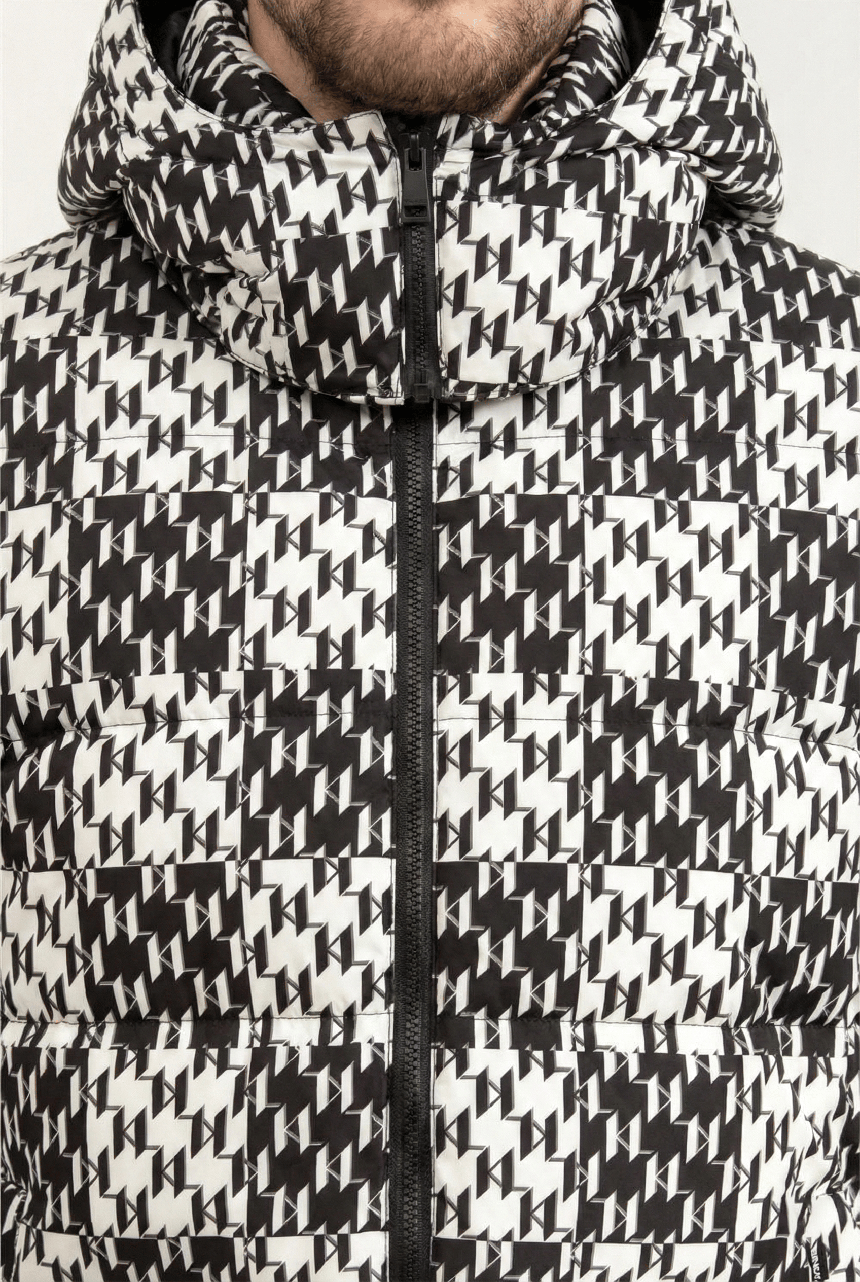 Karl Lagerfeld Check Down Erkek Mont