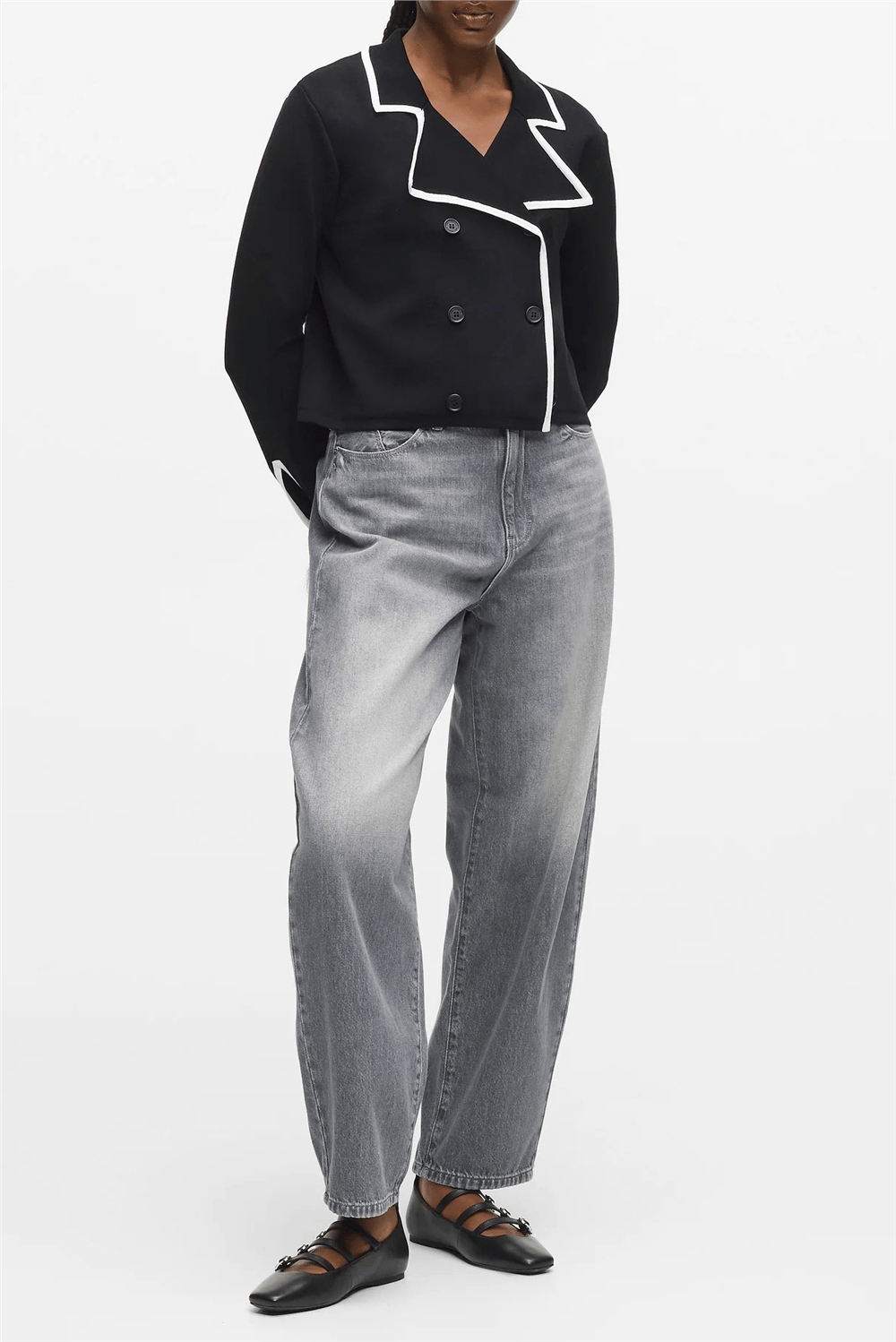 Karl Lagerfeld Contrast Knit Cardigan Kadın Hırka Siyah