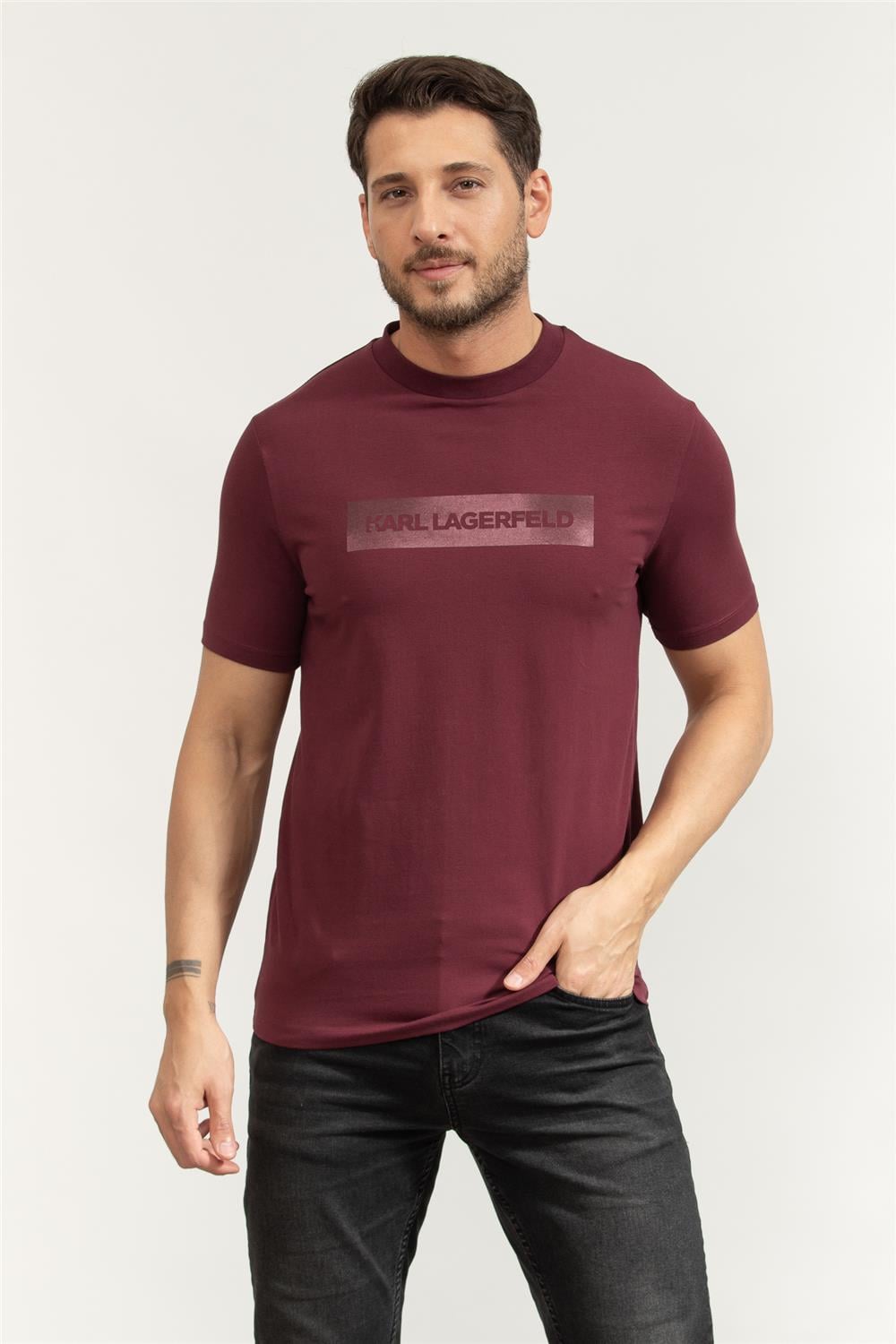 Karl Lagerfeld Crewneck Erkek Bisiklet Yaka T-Shirt