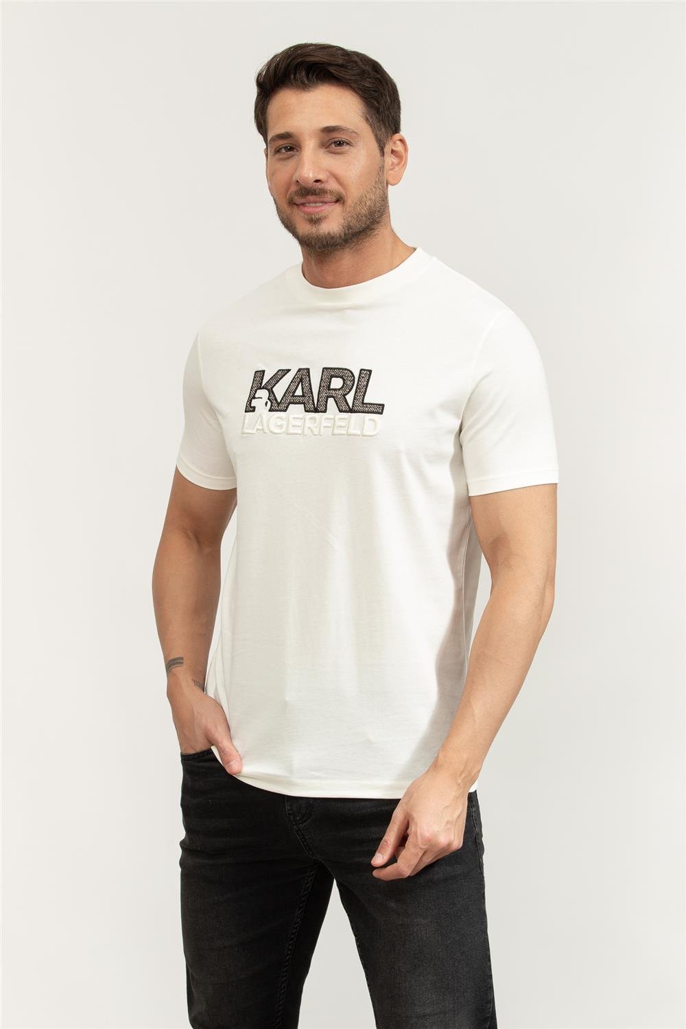 Karl Lagerfeld Crewneck Erkek Bisiklet Yaka T-Shirt