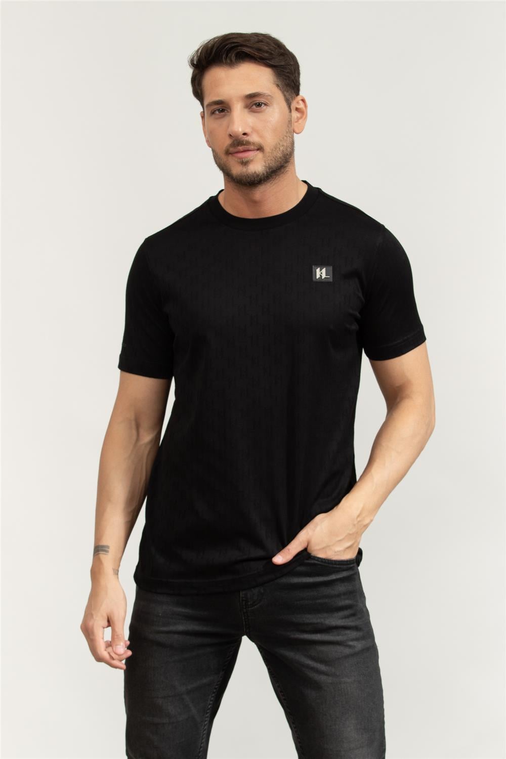 Karl Lagerfeld Crewneck Erkek Bisiklet Yaka T-Shirt