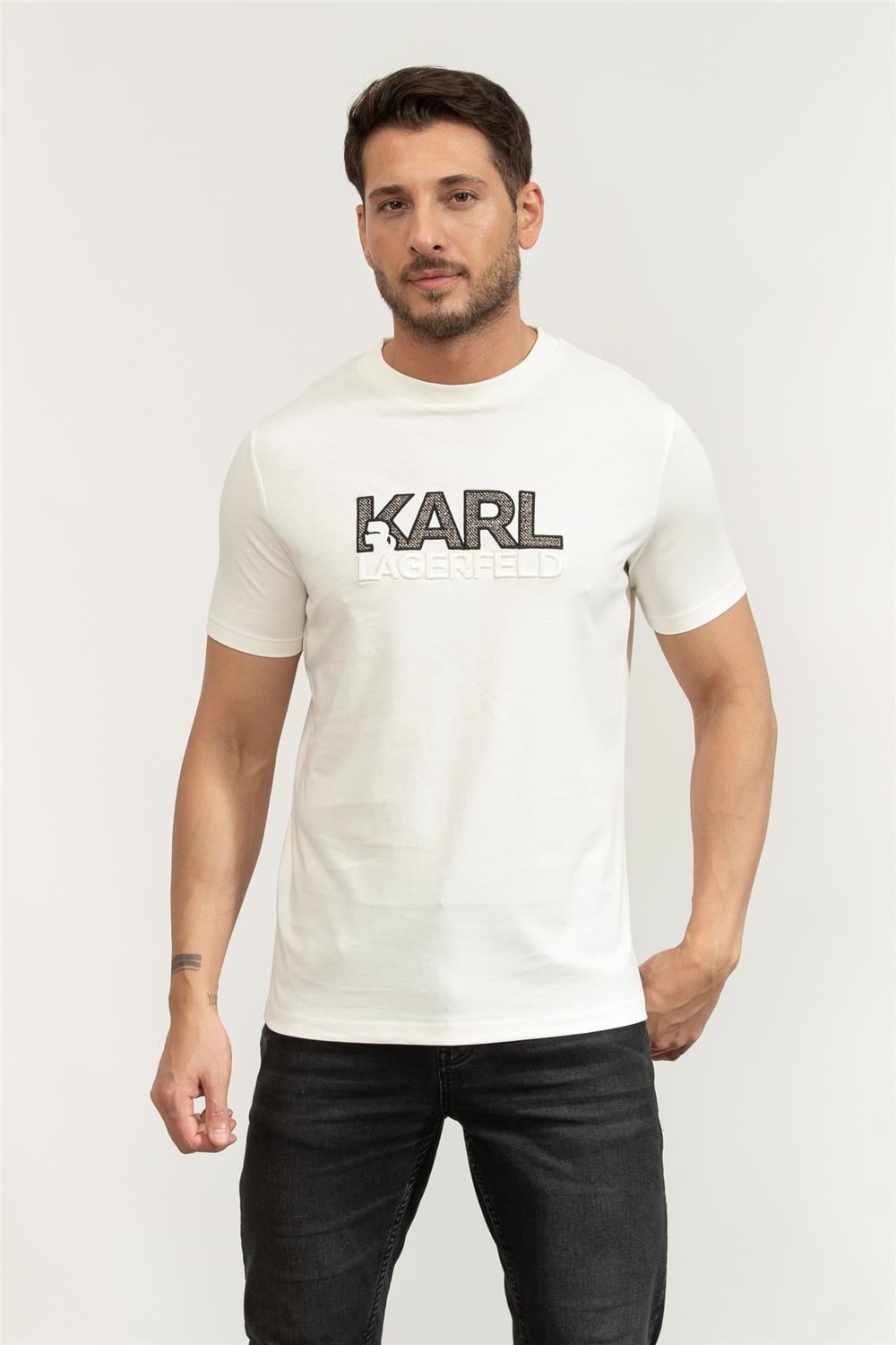 Karl Lagerfeld Crewneck Erkek Bisiklet Yaka T-Shirt