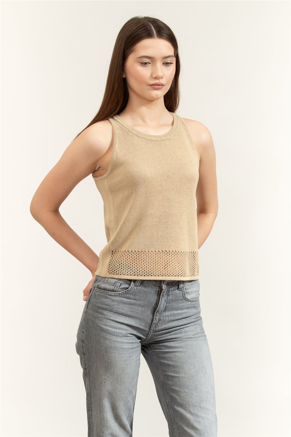 Karl Lagerfeld Crochet Knit Top Kadın Triko Çok Renkli