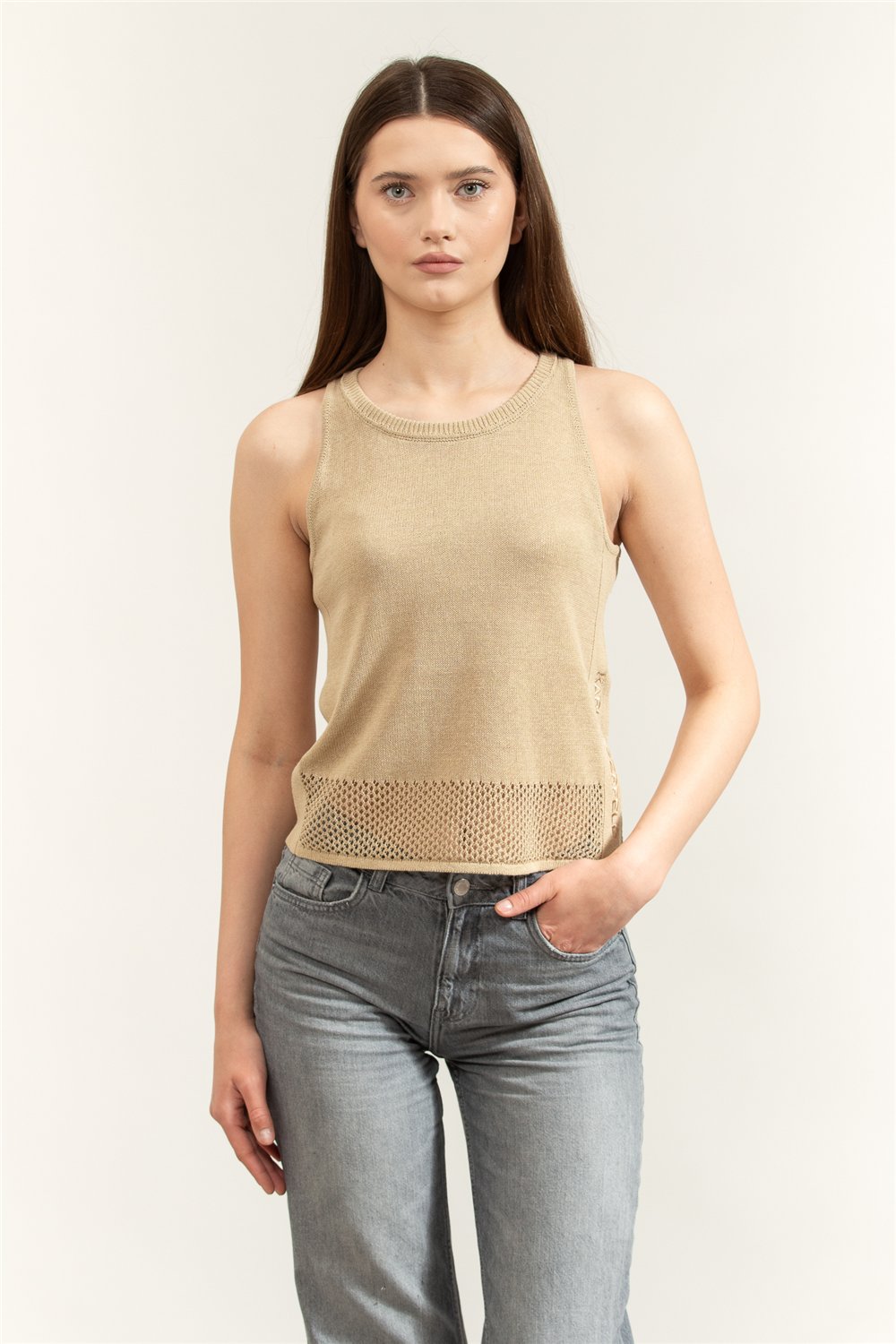 Karl Lagerfeld Crochet Knit Top Kadın Triko Çok Renkli
