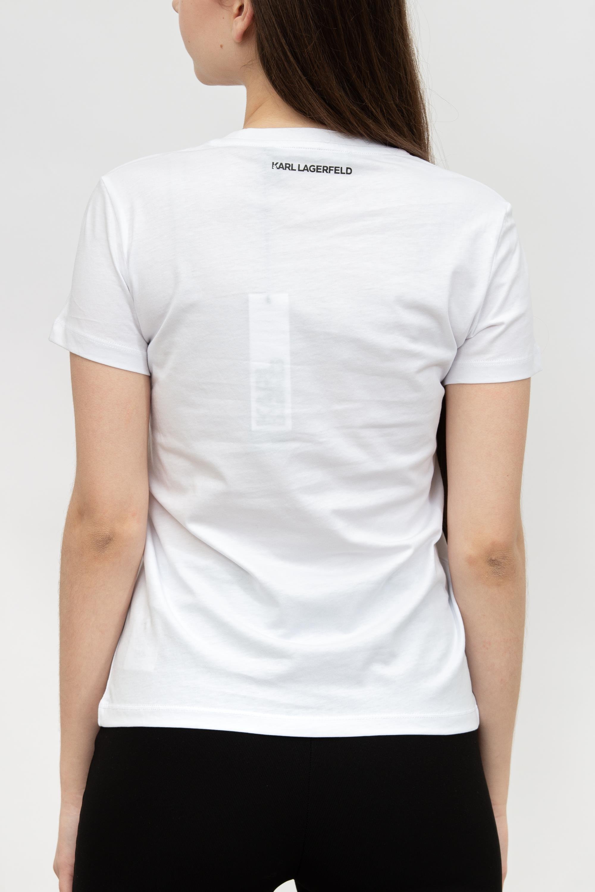 Karl Lagerfeld Embellished  Kadın Bisiklet Yaka T-Shirt
