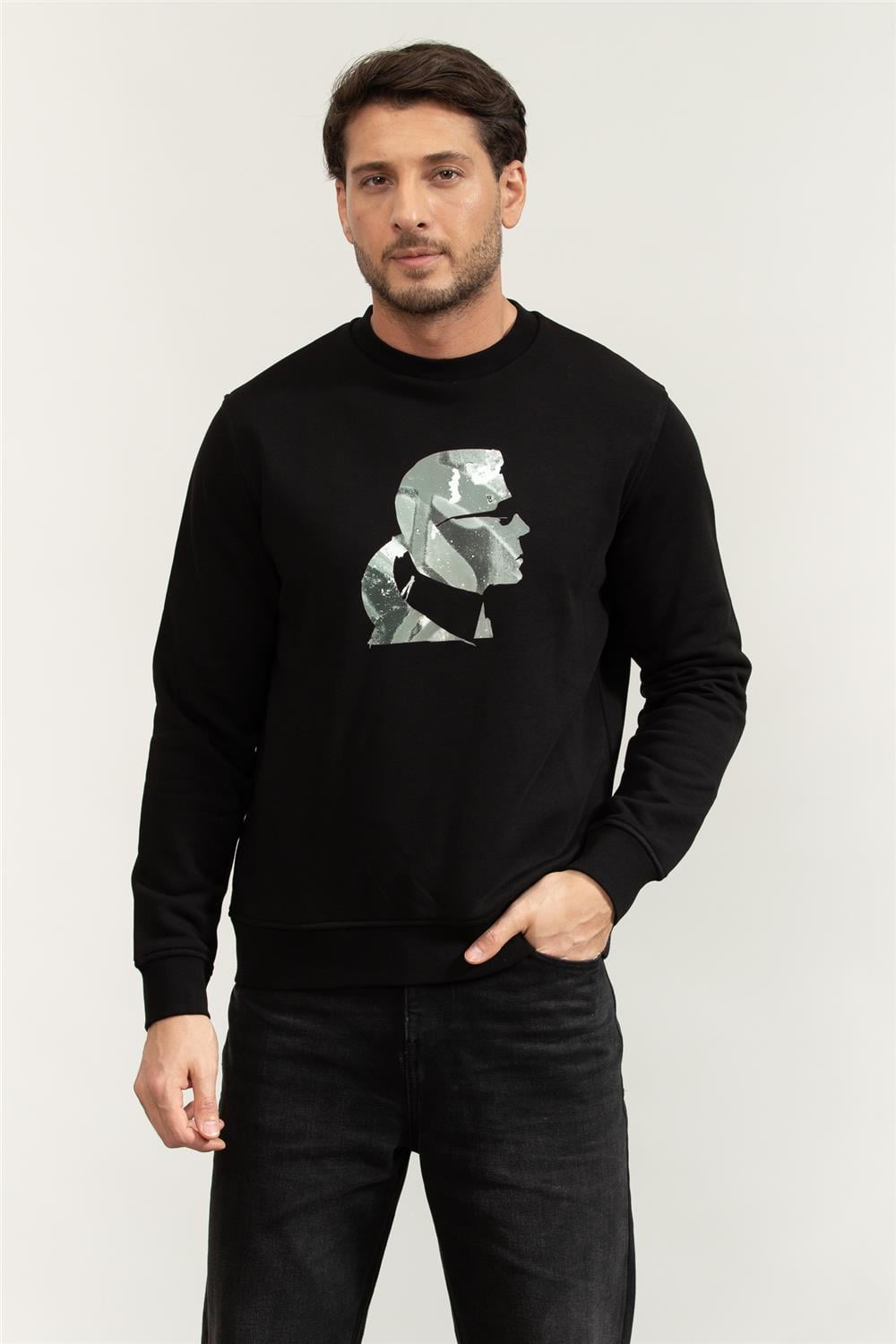 Karl Lagerfeld Erkek Bisiklet Yaka Sweatshirt