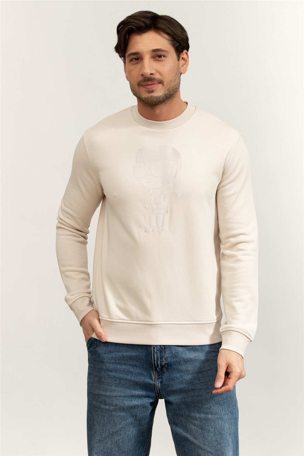 Karl Lagerfeld Erkek Bisiklet Yaka Sweatshirt