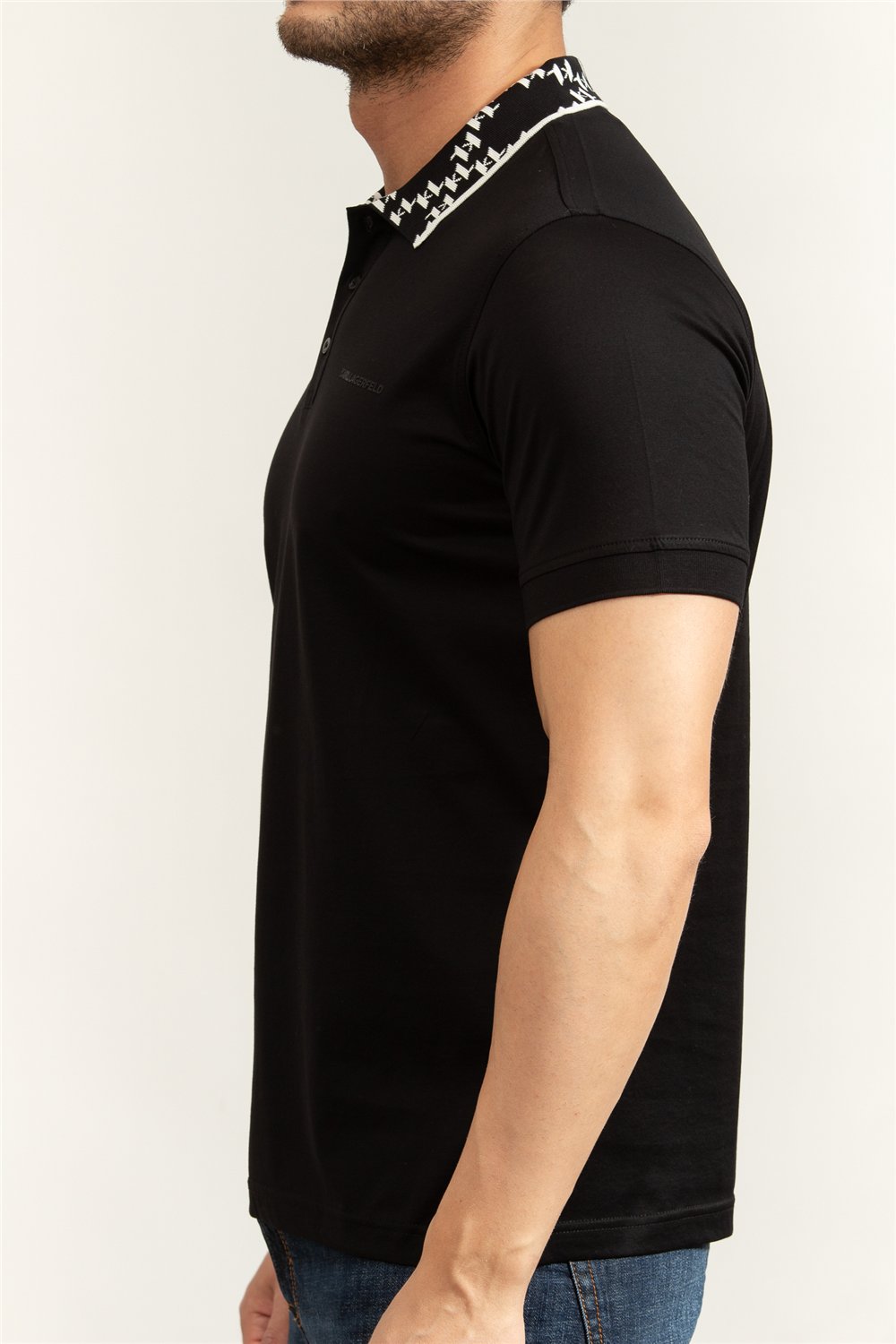 Karl Lagerfeld Erkek Polo Yaka T-Shirt Siyah