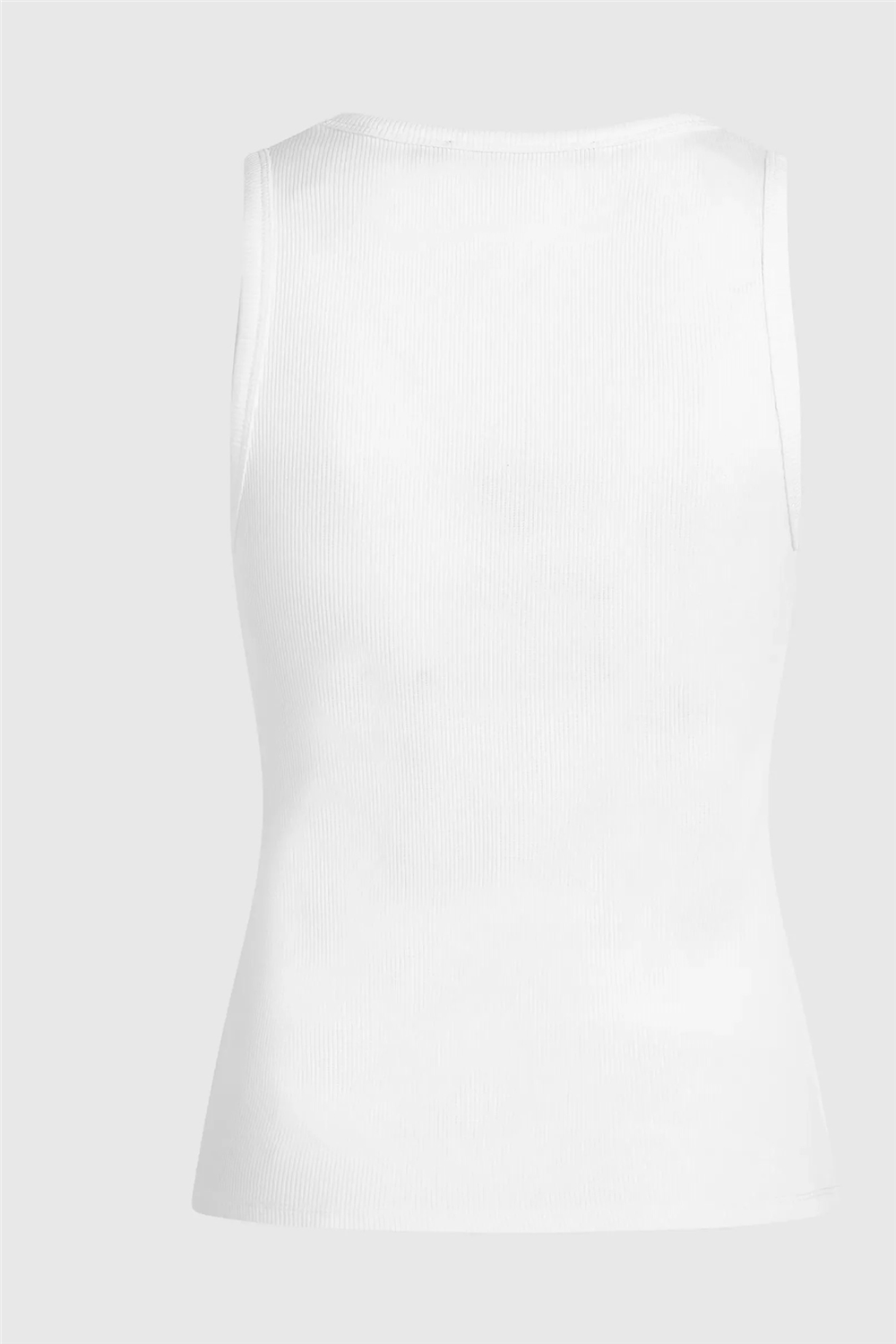 Karl Lagerfeld Essential Logo Commercial Tank Kadın Kolsuz T-Shirt Beyaz