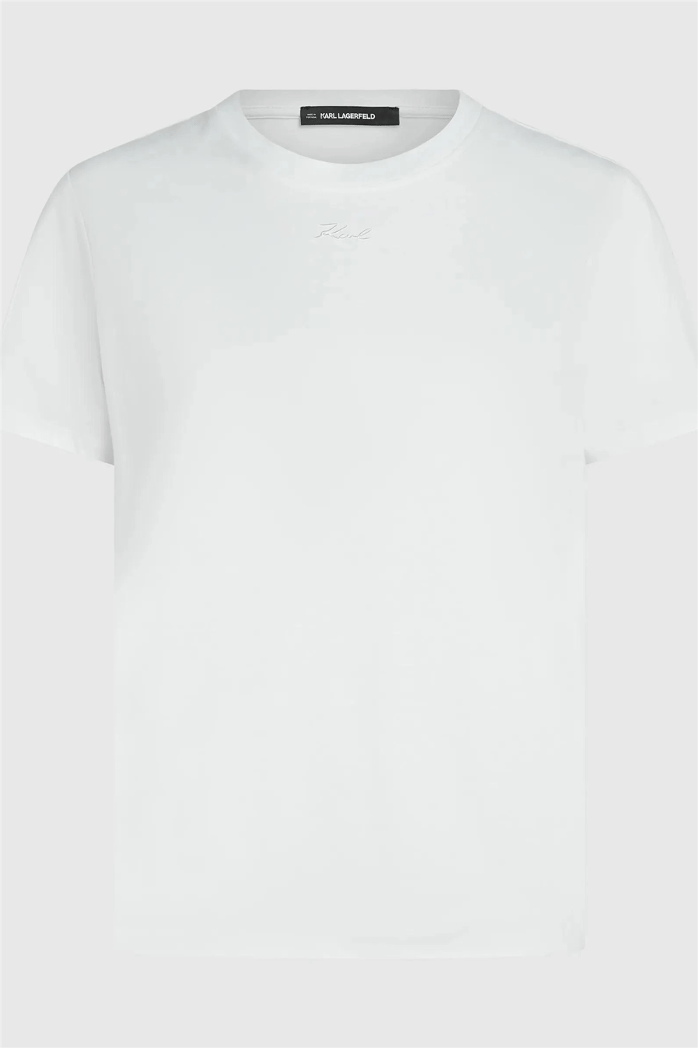 Karl Lagerfeld Essential Regular T-Shirt Kadın Bisiklet Yaka T-Shirt Beyaz