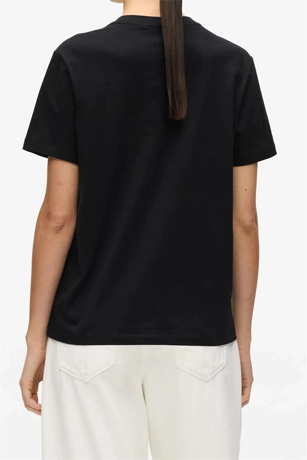 Karl Lagerfeld Essential Regular T-Shirt Kadın Bisiklet Yaka T-Shirt Siyah