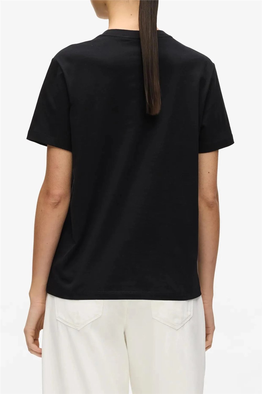 Karl Lagerfeld Essential Regular T-Shirt Kadın Bisiklet Yaka T-Shirt Siyah