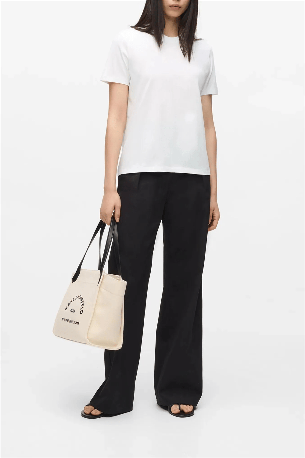 Karl Lagerfeld Essential Regular T-Shirt Kadın Bisiklet Yaka T-Shirt Beyaz