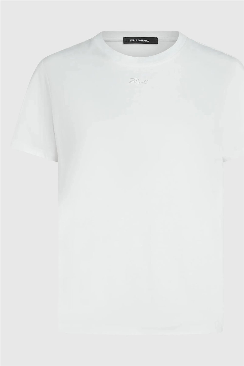 Karl Lagerfeld Essential Regular T-Shirt Kadın Bisiklet Yaka T-Shirt Beyaz