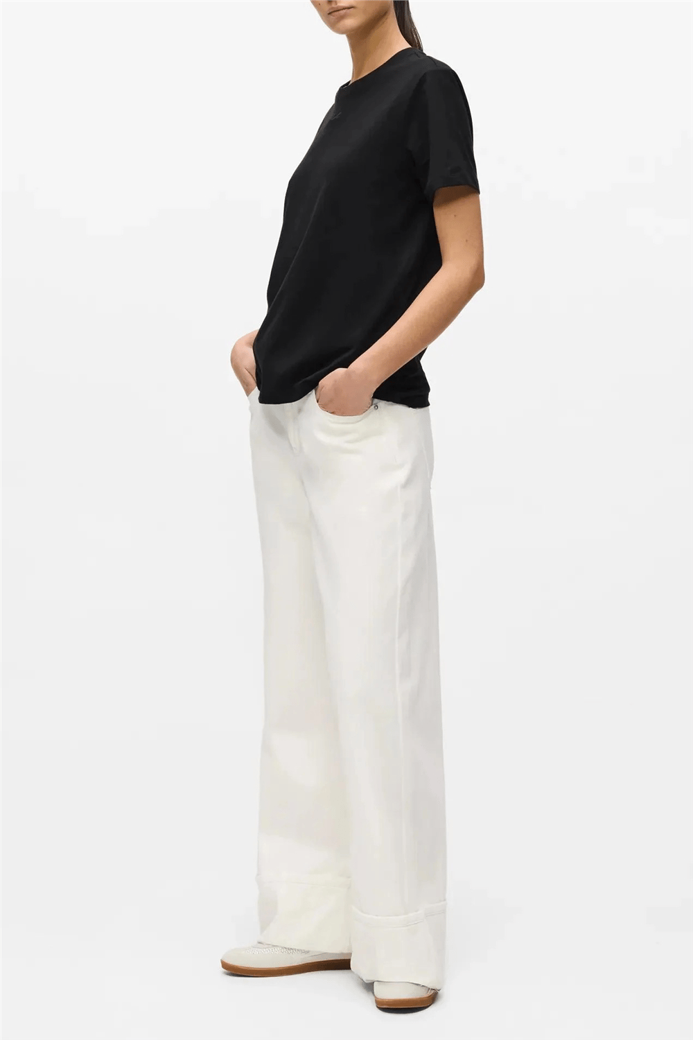 Karl Lagerfeld Essential Regular T-Shirt Kadın Bisiklet Yaka T-Shirt Siyah