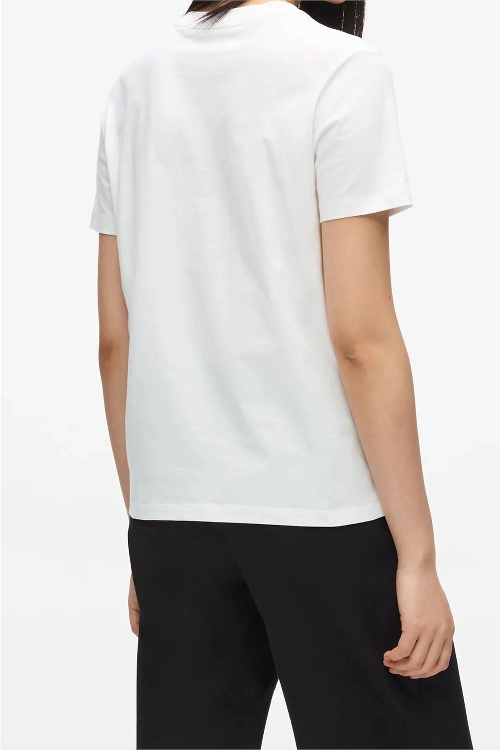 Karl Lagerfeld Essential Regular T-Shirt Kadın Bisiklet Yaka T-Shirt Beyaz