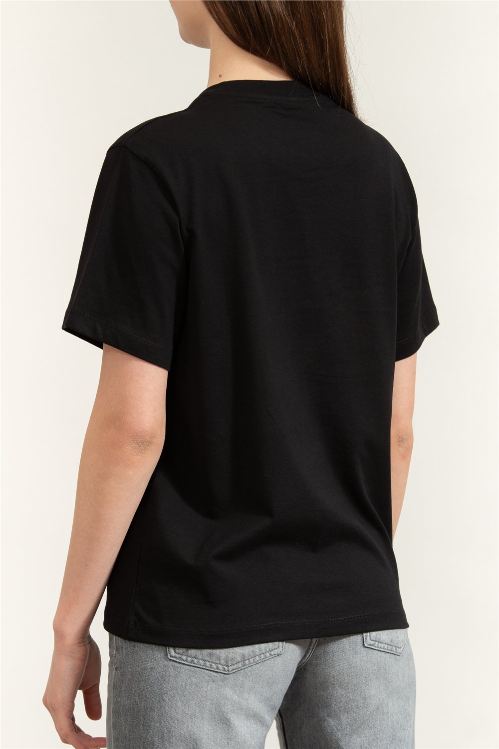 Karl Lagerfeld Essential Relaxed T-Shirt Kadın Bisiklet Yaka T-Shirt Siyah