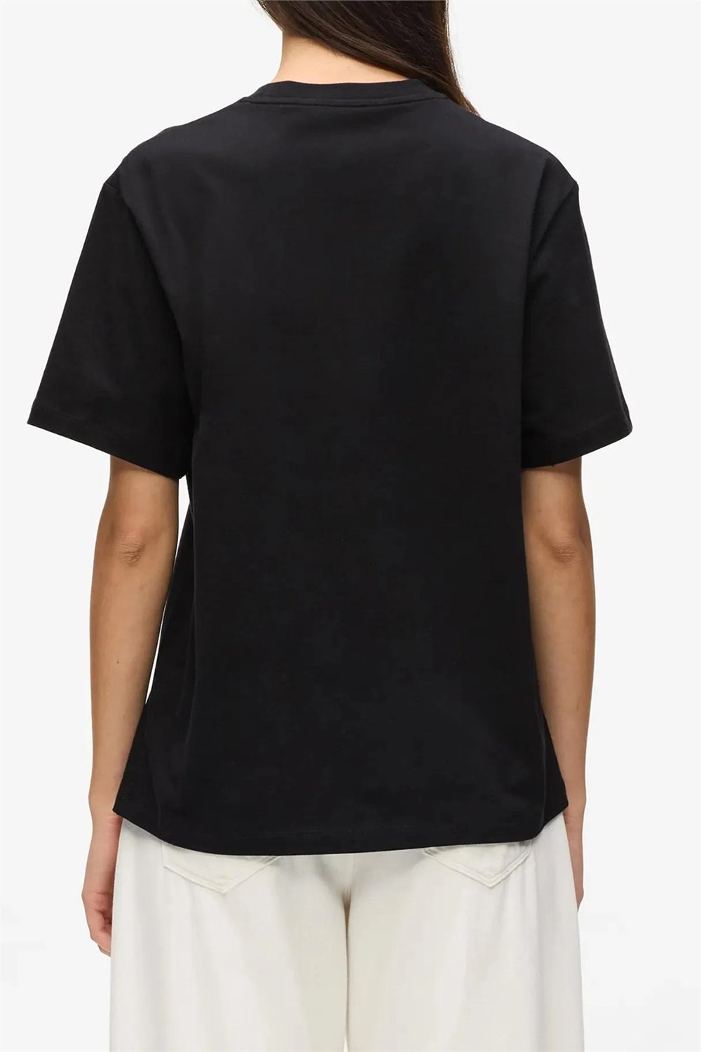 Karl Lagerfeld Essential Relaxed T-Shirt Kadın Bisiklet Yaka T-Shirt Siyah