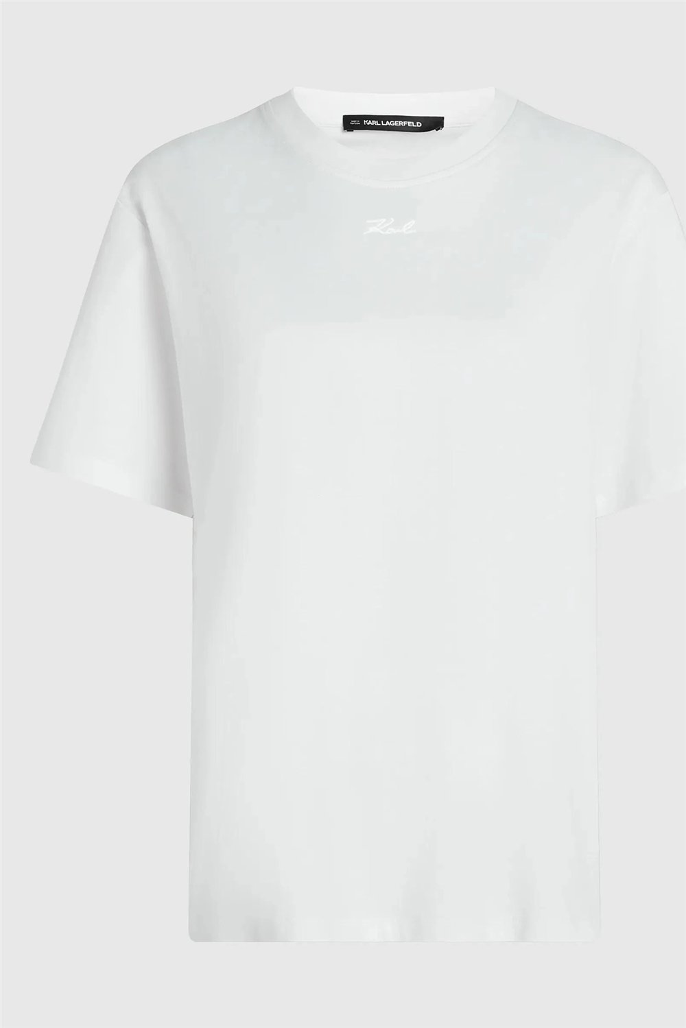 Karl Lagerfeld Essential Relaxed T-Shirt Kadın Bisiklet Yaka T-Shirt Beyaz