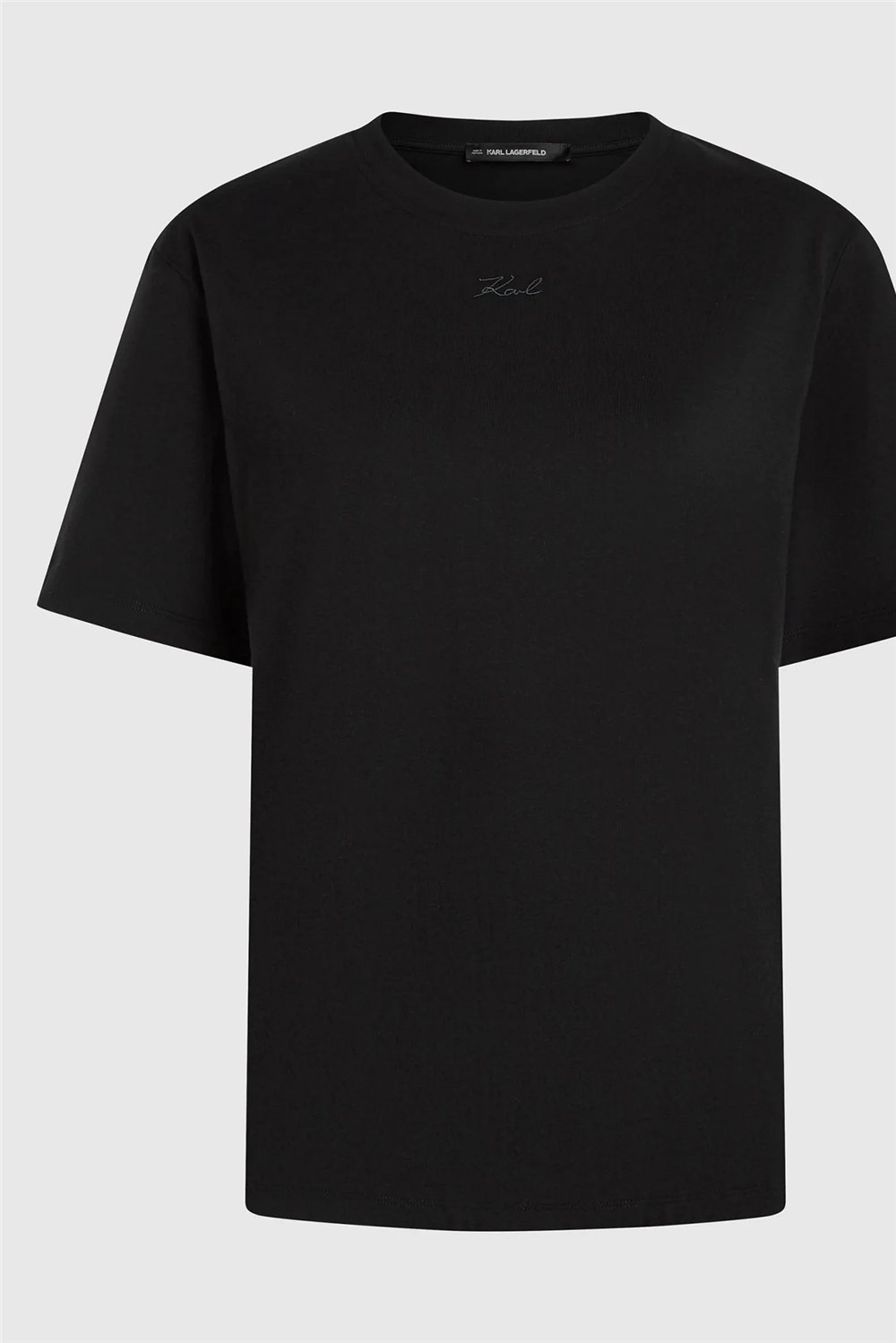 Karl Lagerfeld Essential Relaxed T-Shirt Kadın Bisiklet Yaka T-Shirt Siyah