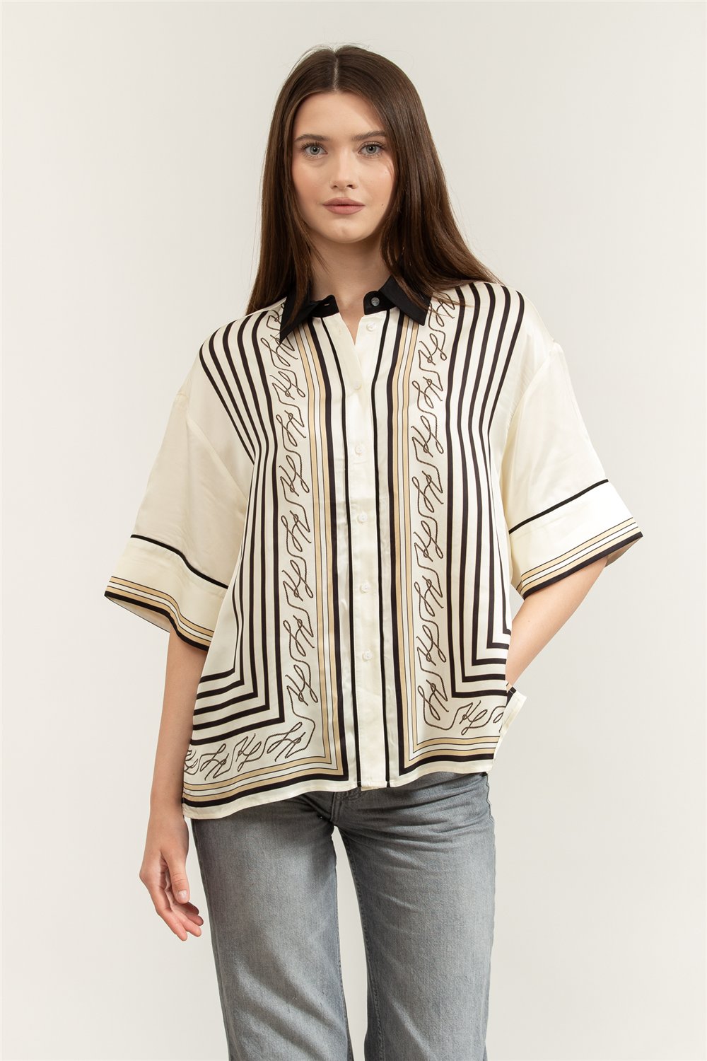 Karl Lagerfeld Fluid Pj Blouse Kadın Bluz Çok Renkli
