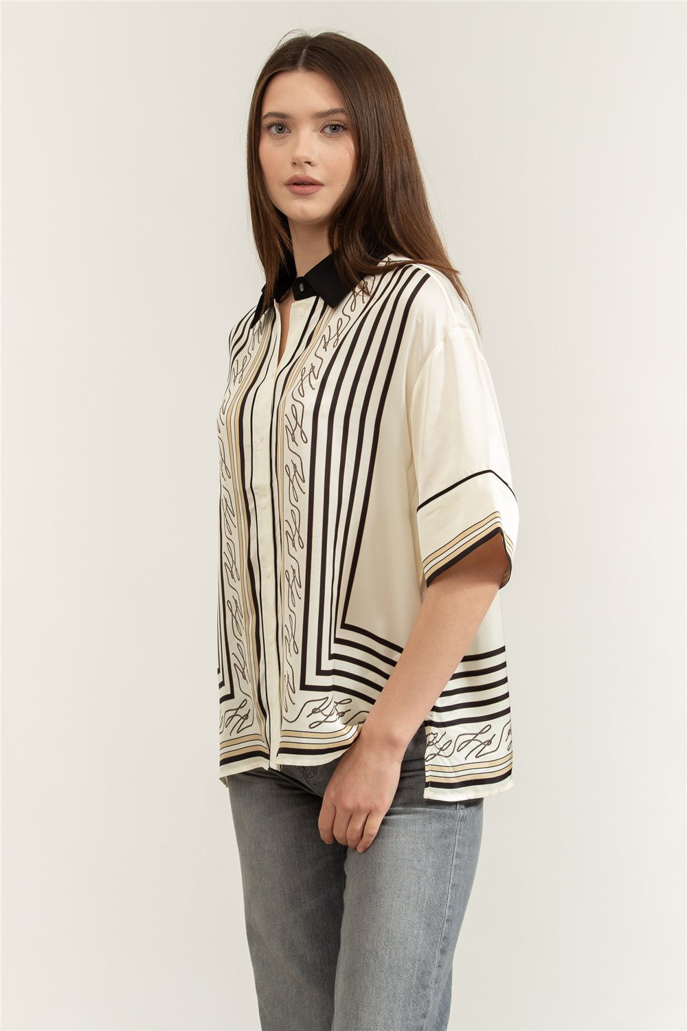 Karl Lagerfeld Fluid Pj Blouse Kadın Bluz Çok Renkli