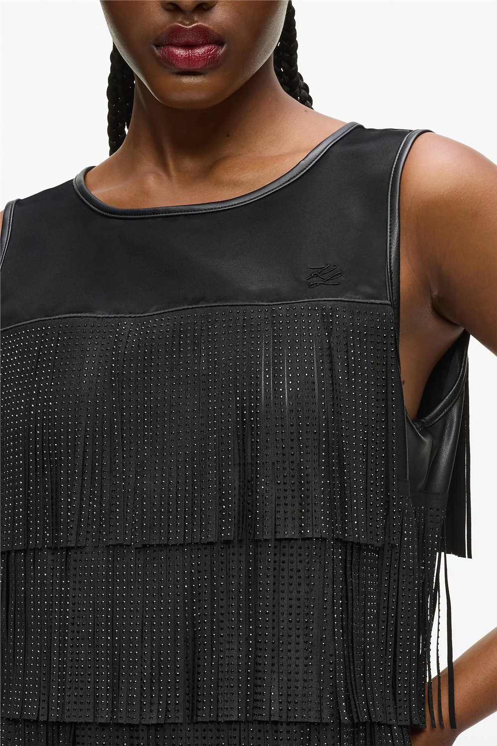 Karl Lagerfeld Fringe Kadın Elbise Siyah