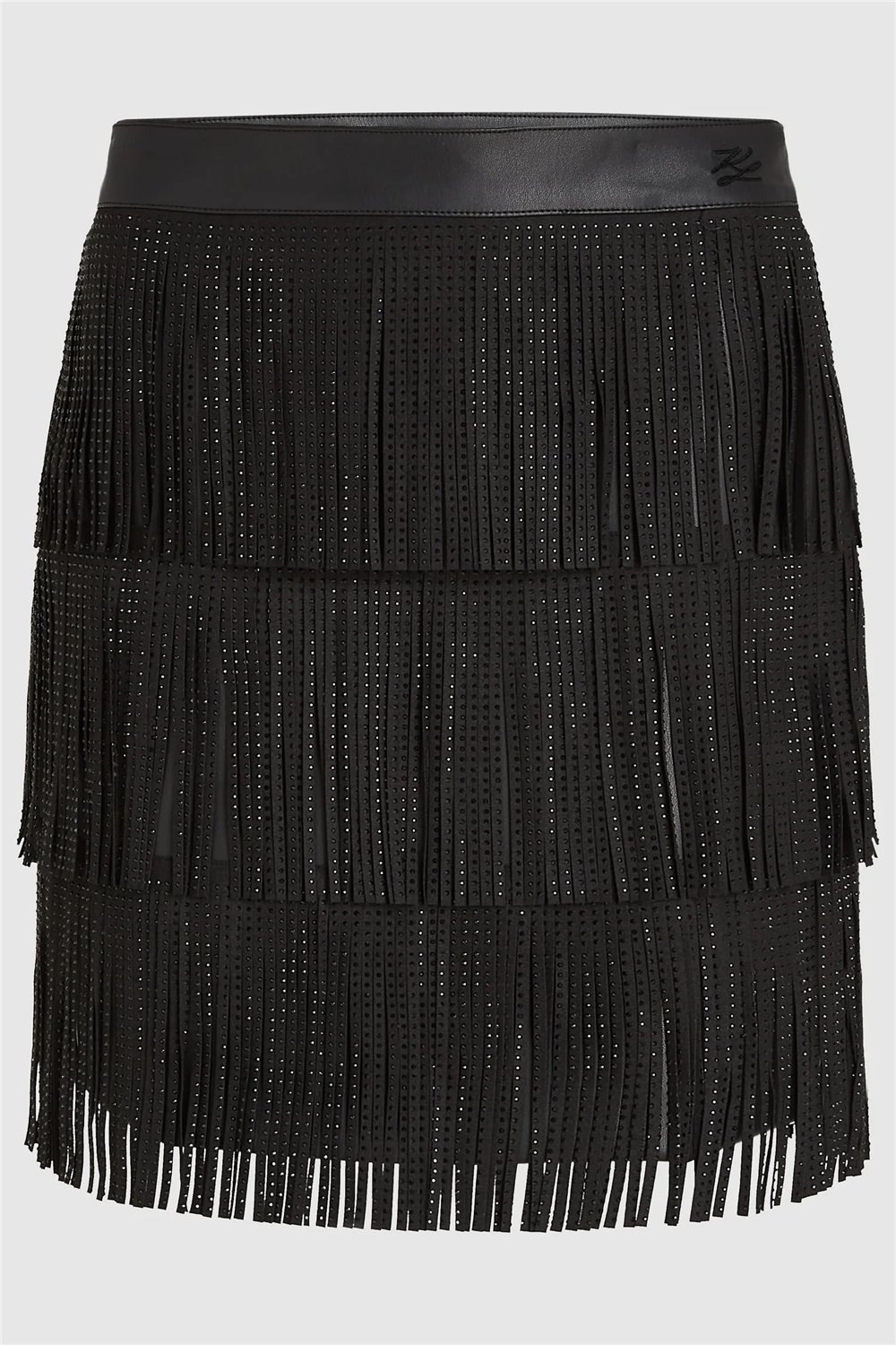 Karl Lagerfeld Fringe Mini Kadın Etek Siyah